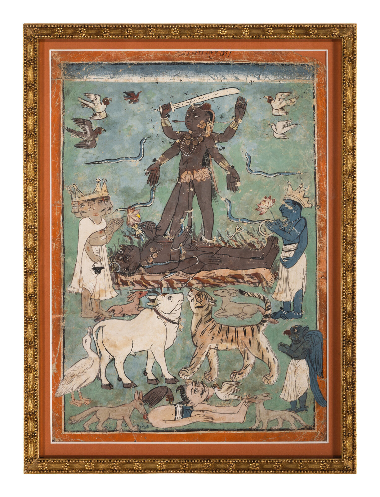 Appraisal: An Indian Folk Painting of Kali North India Possibly Chamba