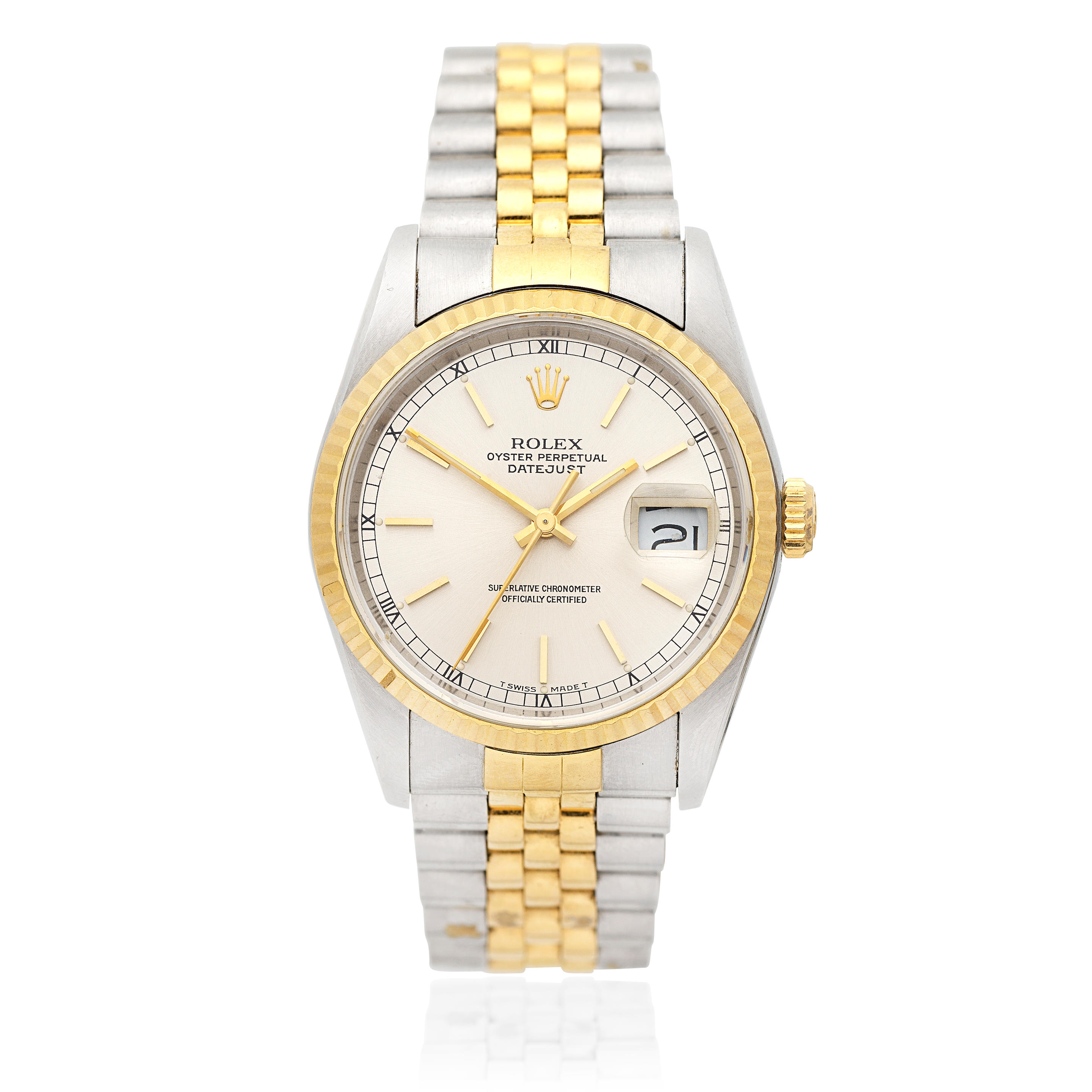 Appraisal: ROLEX A STAINLESS STEEL AND GOLD AUTOMATIC CALENDAR BRACELET WATCH