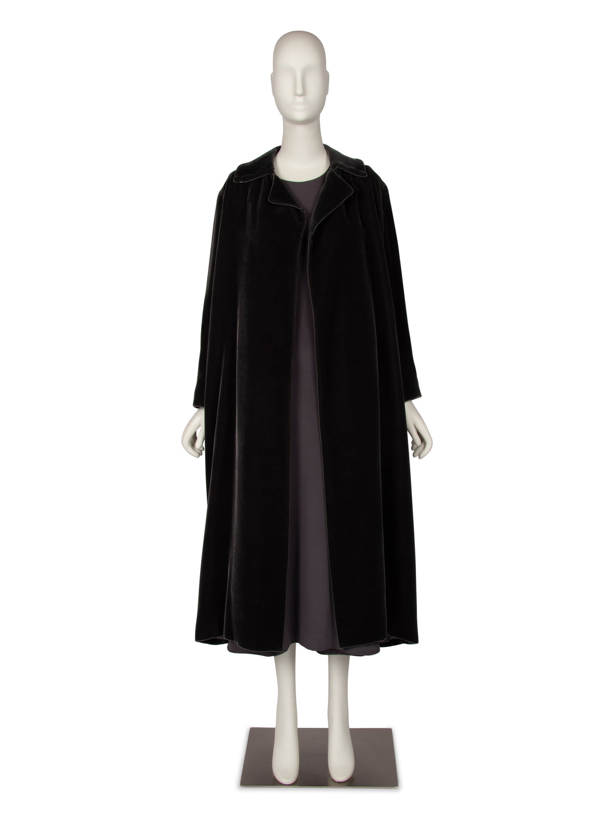 Appraisal: Christian Dior Haute Couture Velvet Coat and Dress Ensemble Autumn