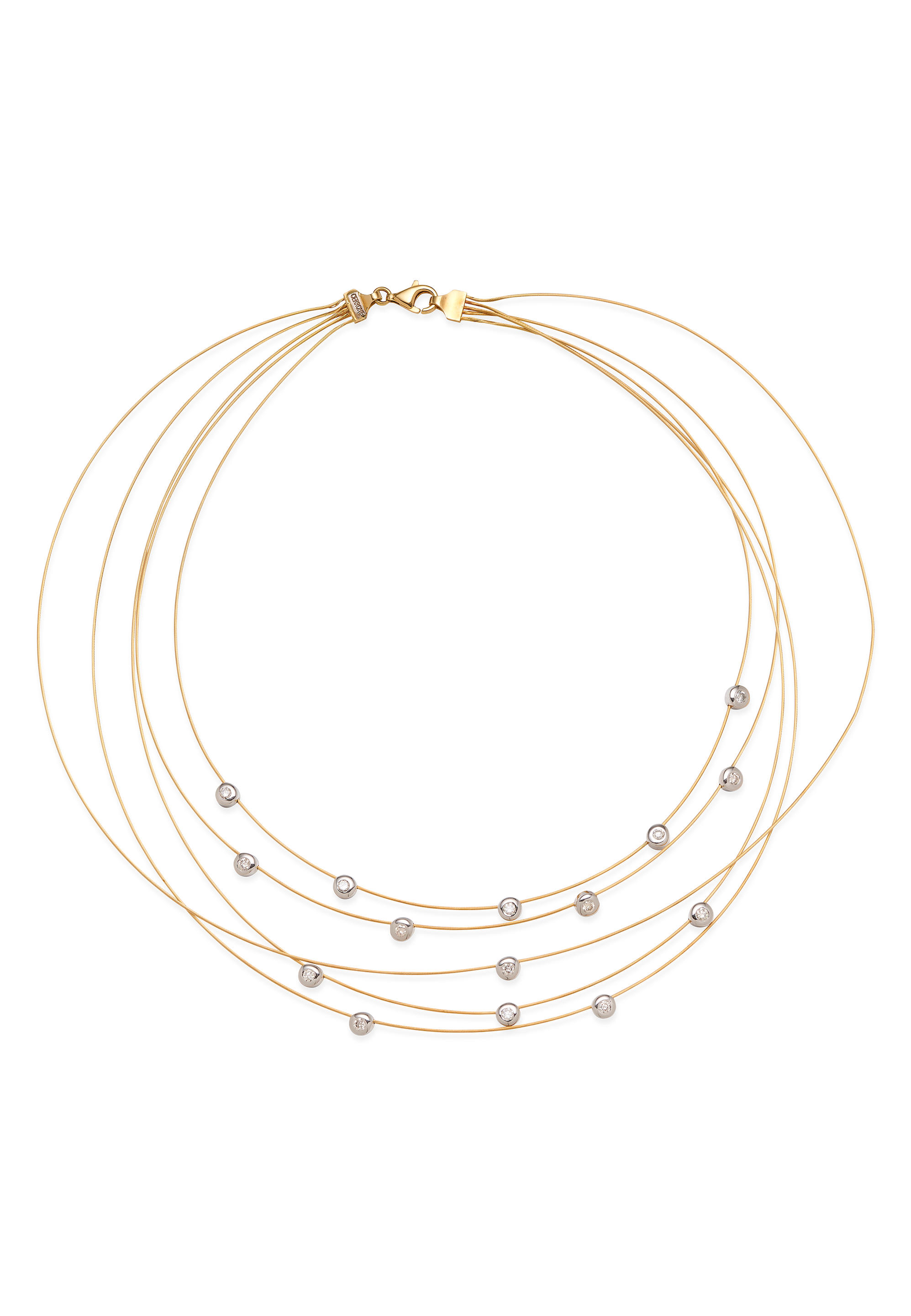 Appraisal: CERRONE GOLD AND DIAMOND NECKLACE Formed by five yellow gold