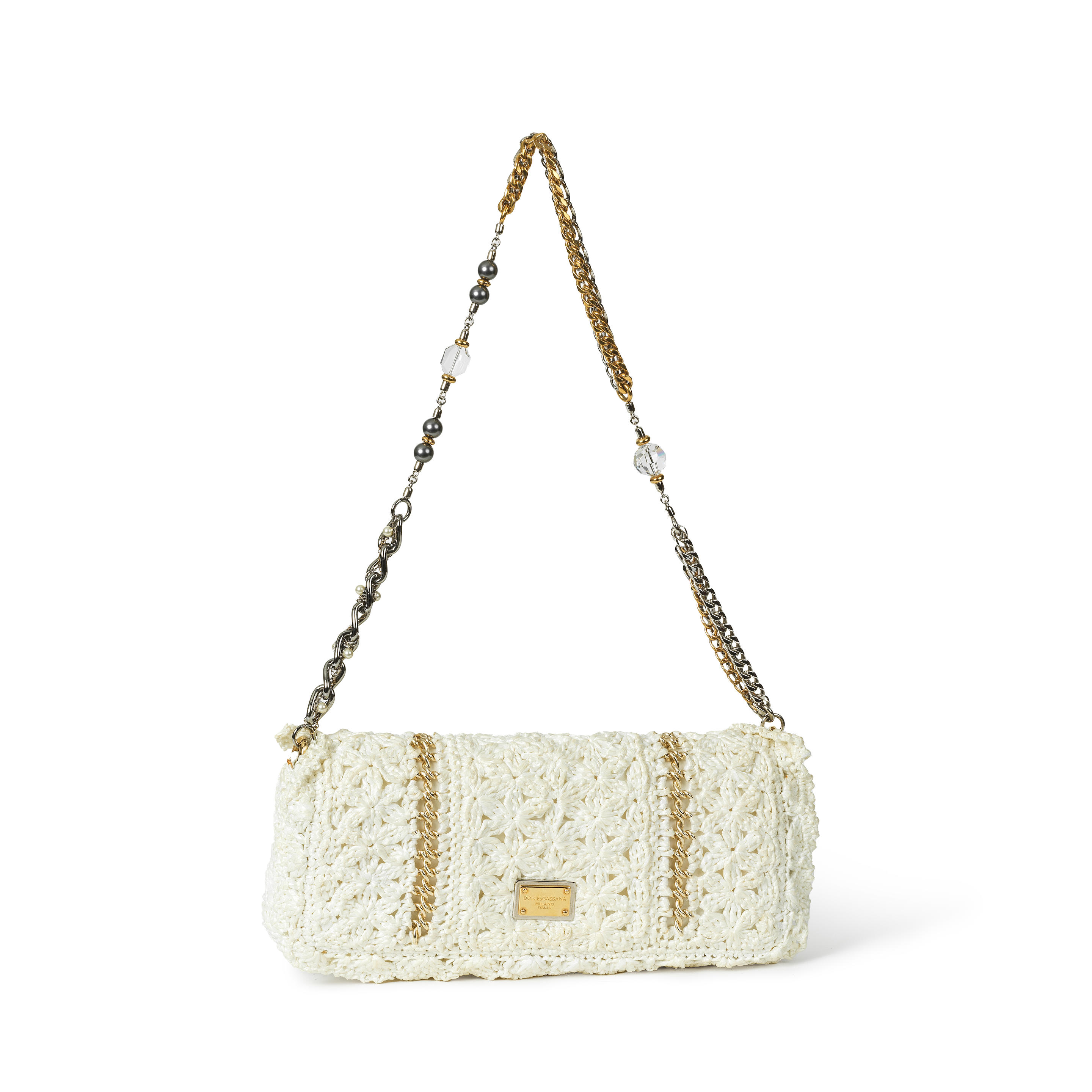 Appraisal: DOLCE GABBANA SAC CM EN CROCHET DE RAPHIA BLANC Motif