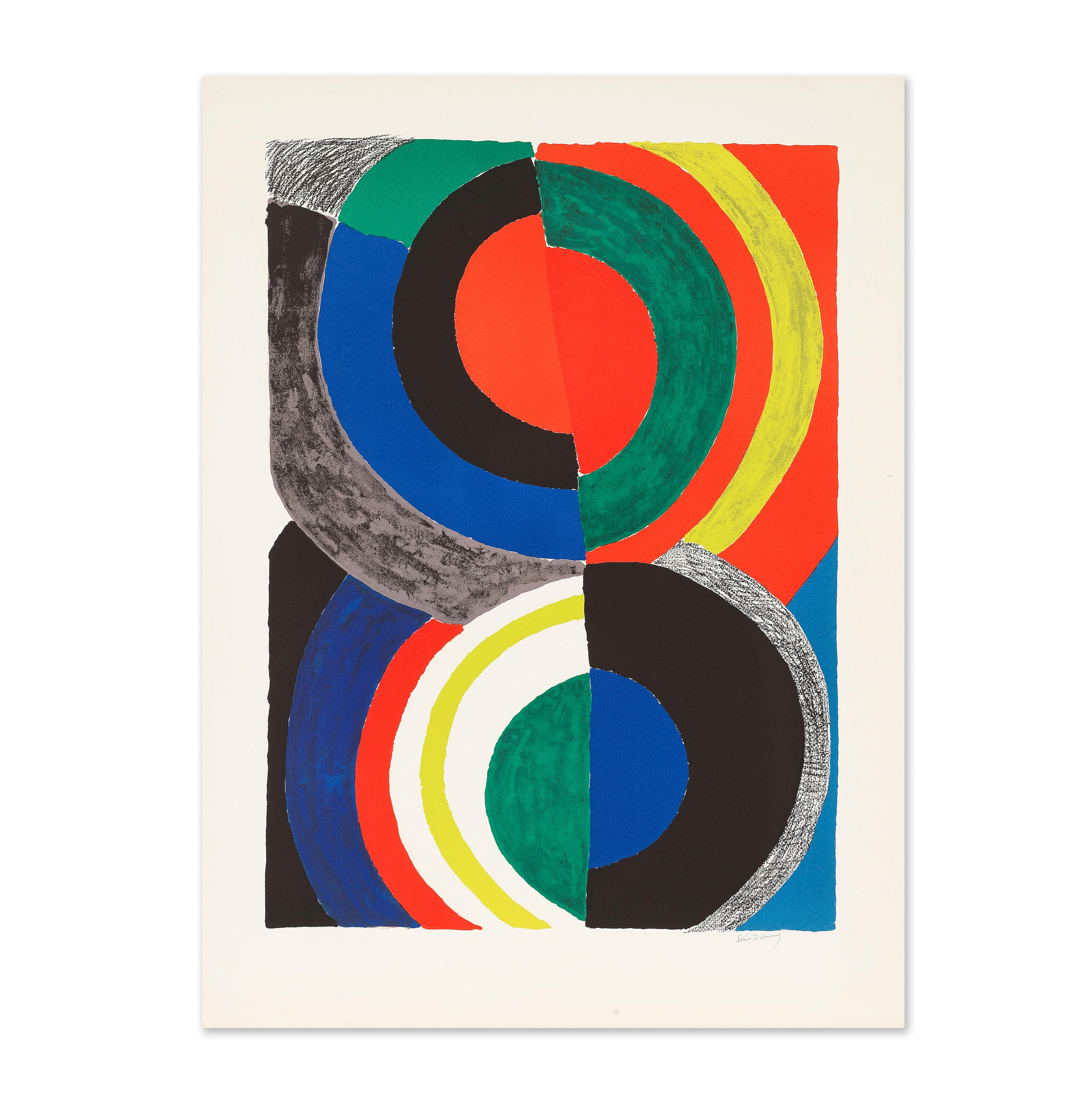 Appraisal: SONIA DELAUNAY - Idole circa Lithographie en couleurs sur v