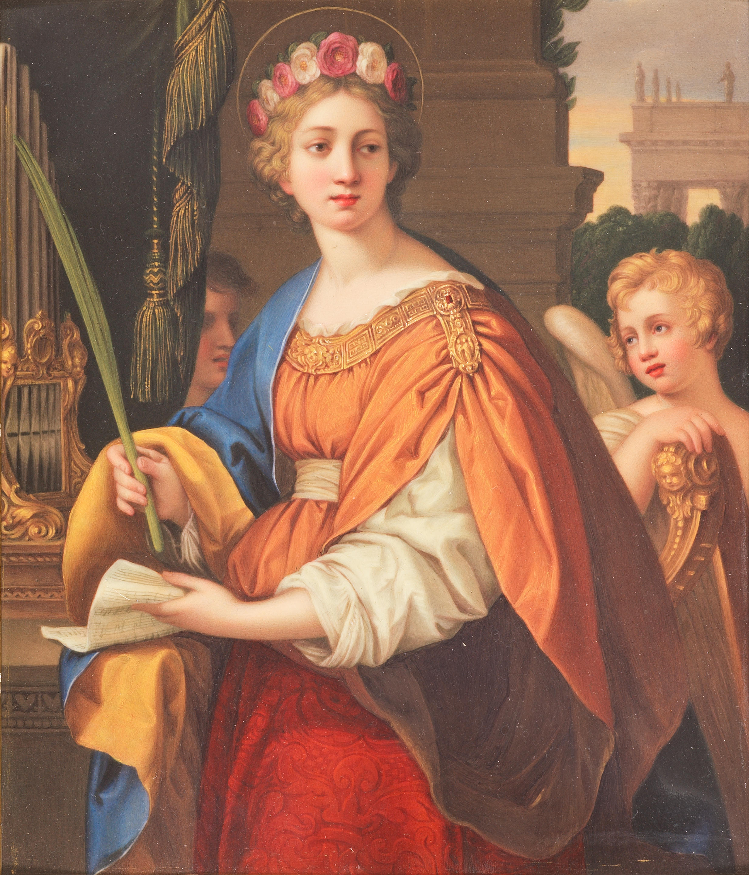 Appraisal: HENRY BONE R A - Saint Cecilia Patron Saint of