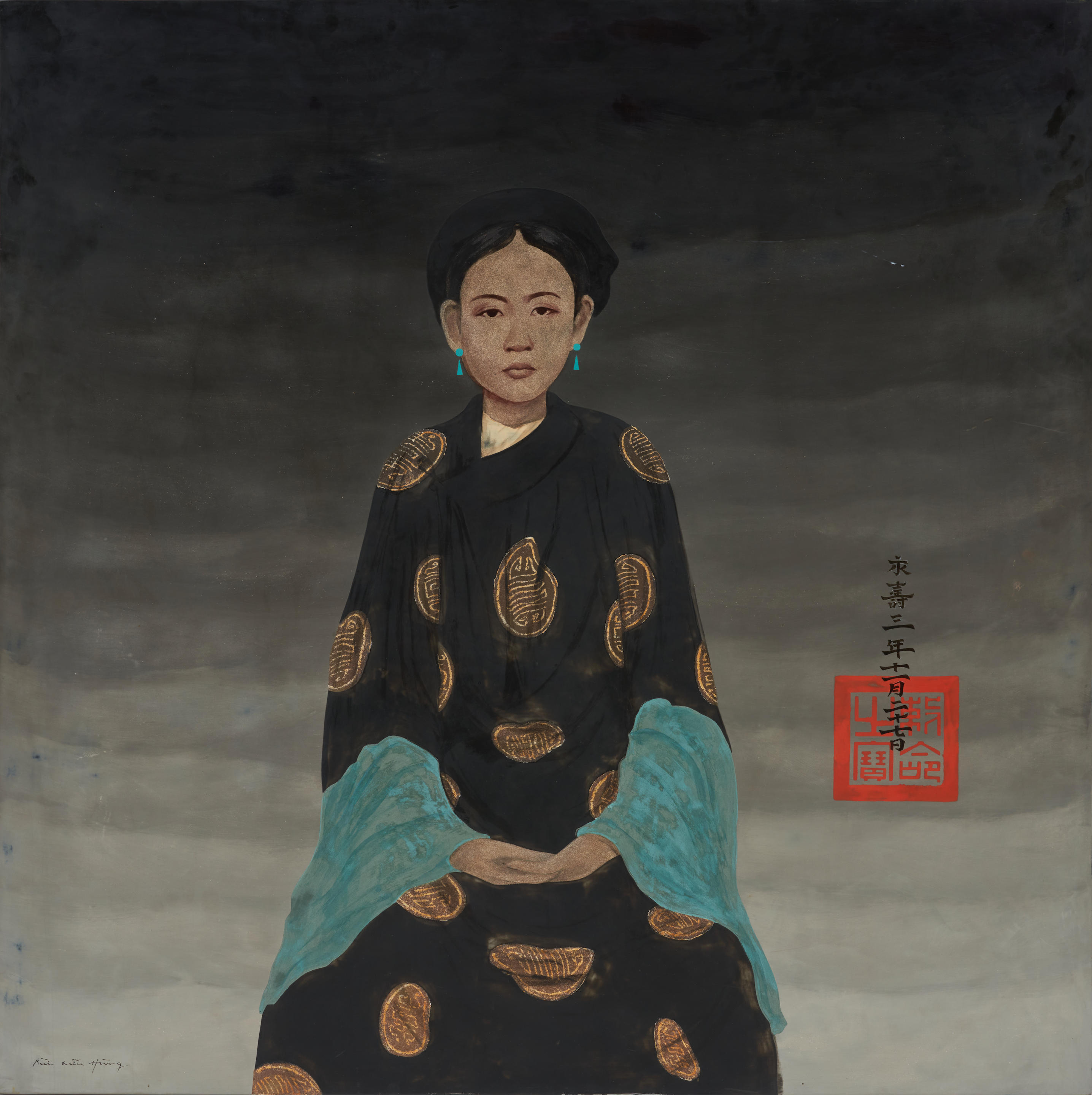 Appraisal: BUI HUU HUNG VIETNAMESE BORN Untitled signed with the artists