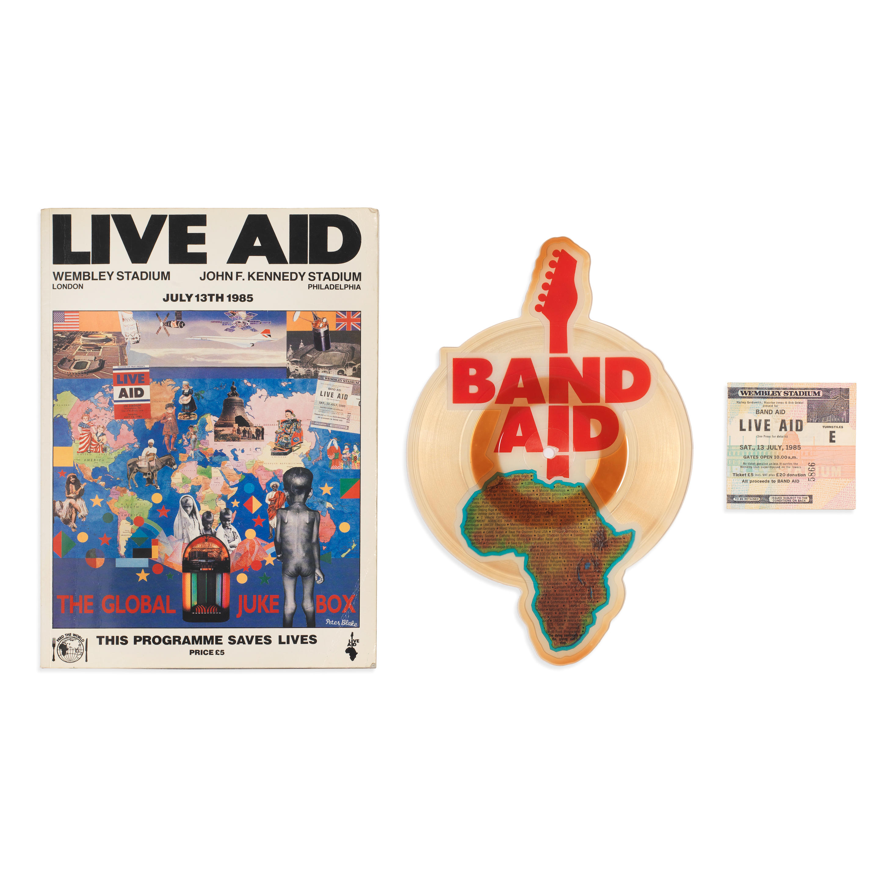 Appraisal: LIVE AID A MULTI-SIGNED LIVE AID PROGRAMME CONCERT TICKET AND