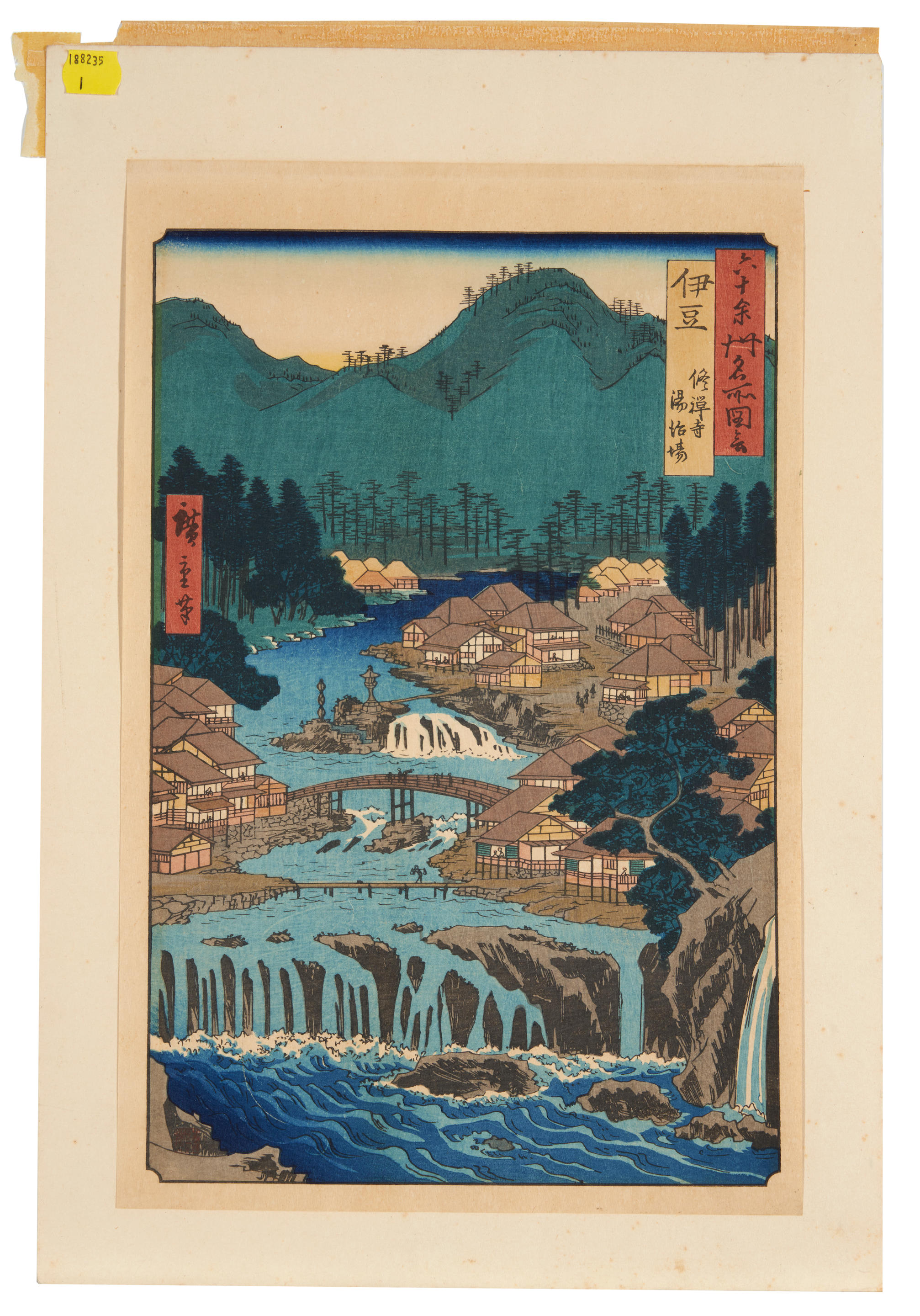 Appraisal: UTAGAWA HIROSHIGE - Hot Springs at Shuzen-Ji Temple Izu Japan