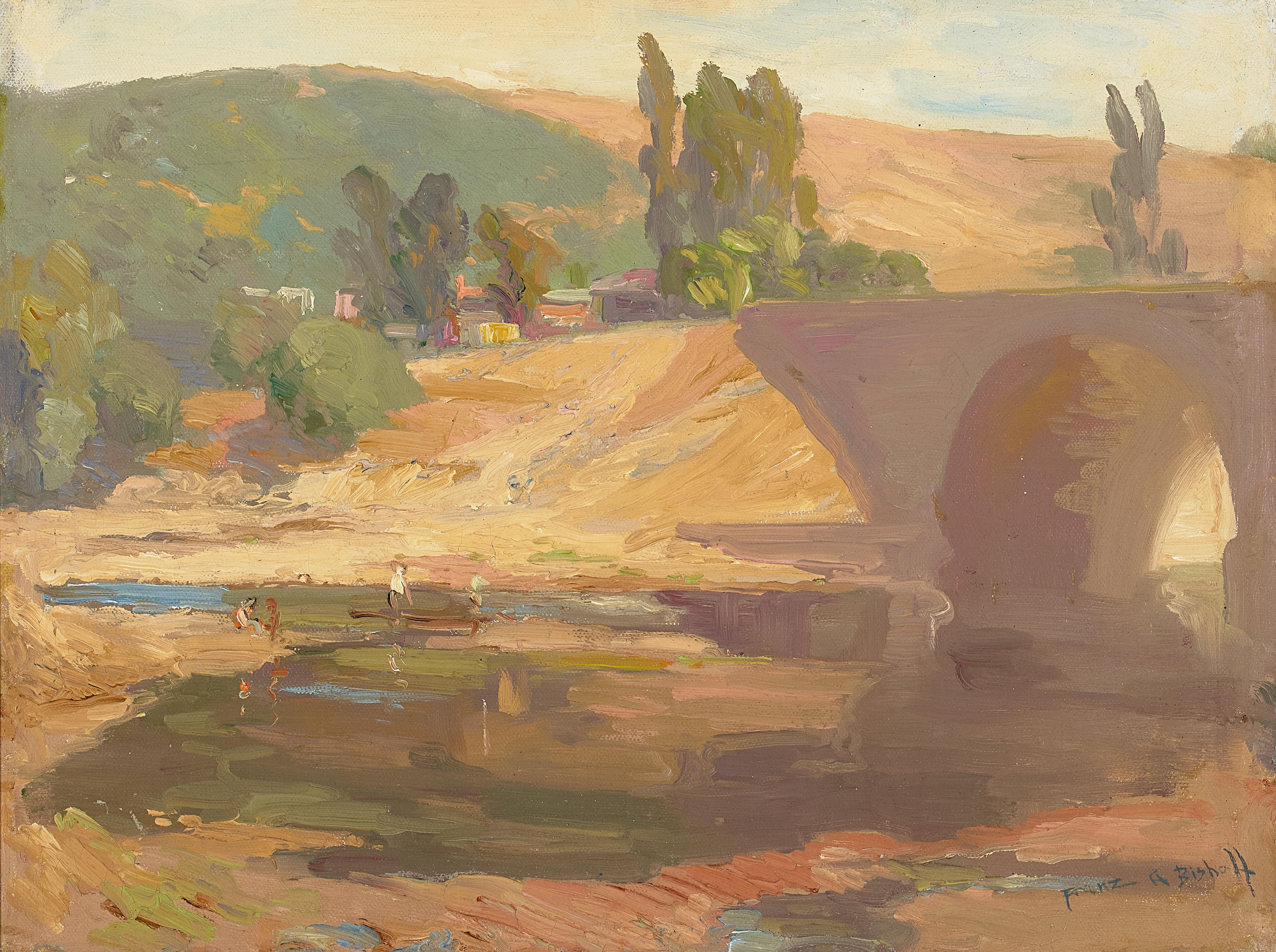 Appraisal: FRANZ ARTHUR BISCHOFF - Along the Arroyo signed 'Franz A