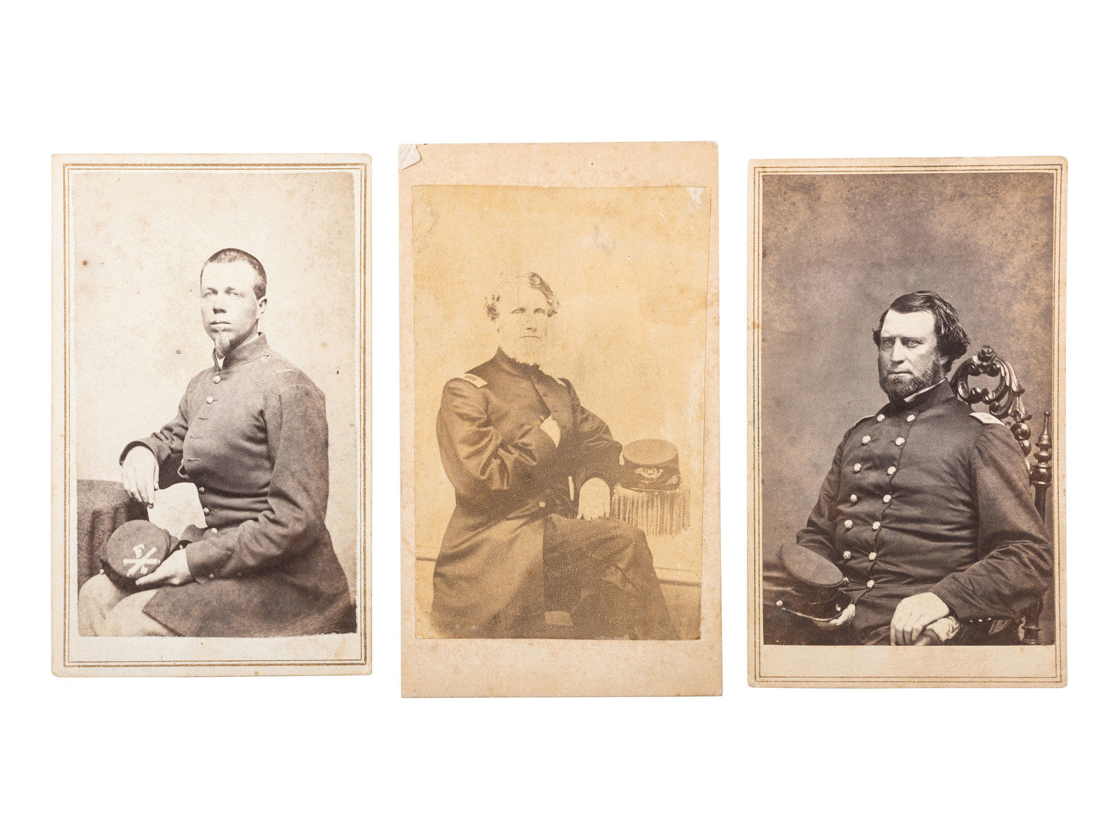 Appraisal: CIVIL WAR CDV album containing portraits of soldiers highlighted by