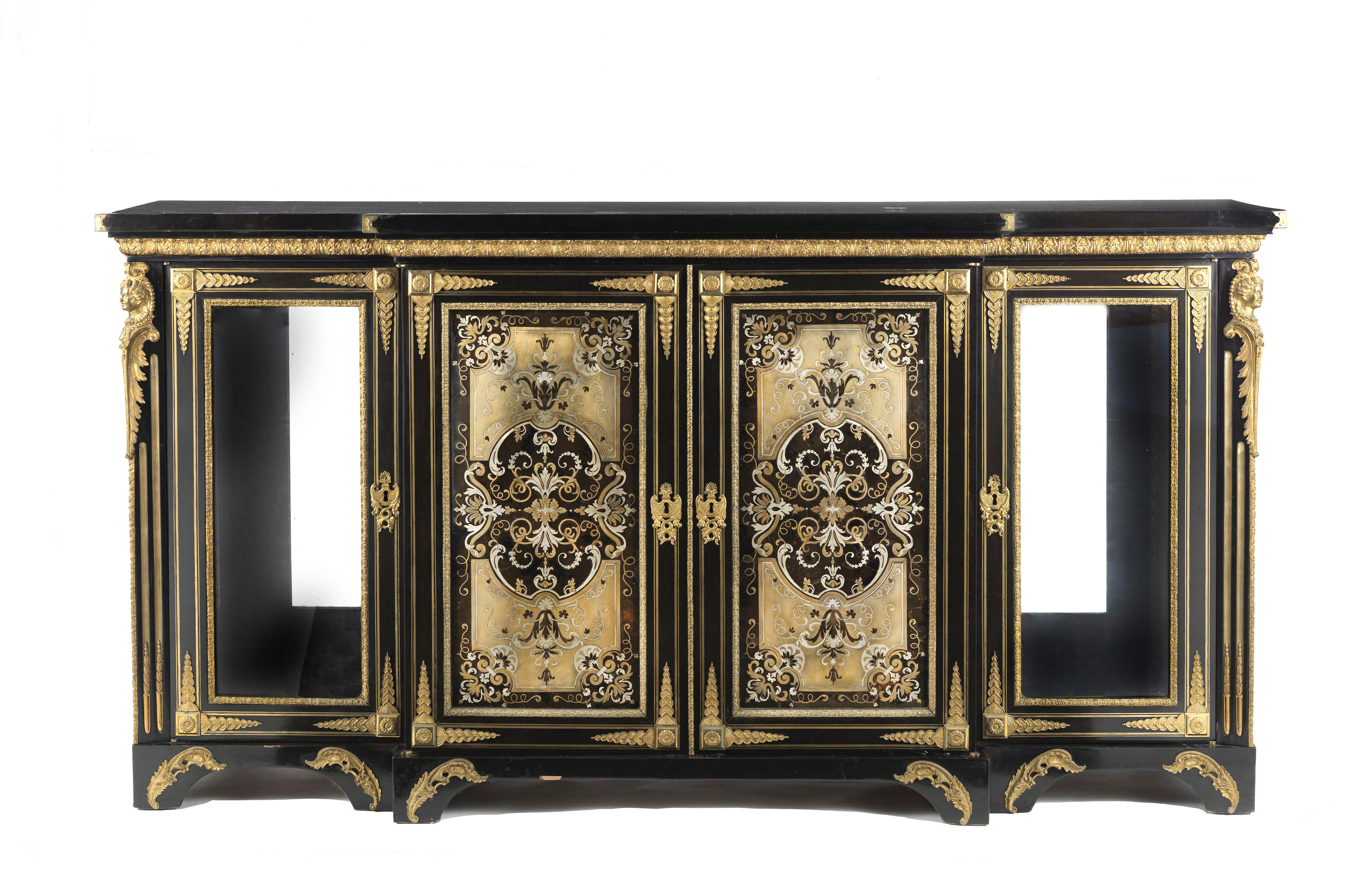 Appraisal: A LOUIS PHILIPPE ORMOLU MOUNTED TORTOISESHELL BRASS AND PEWTER BOULLE