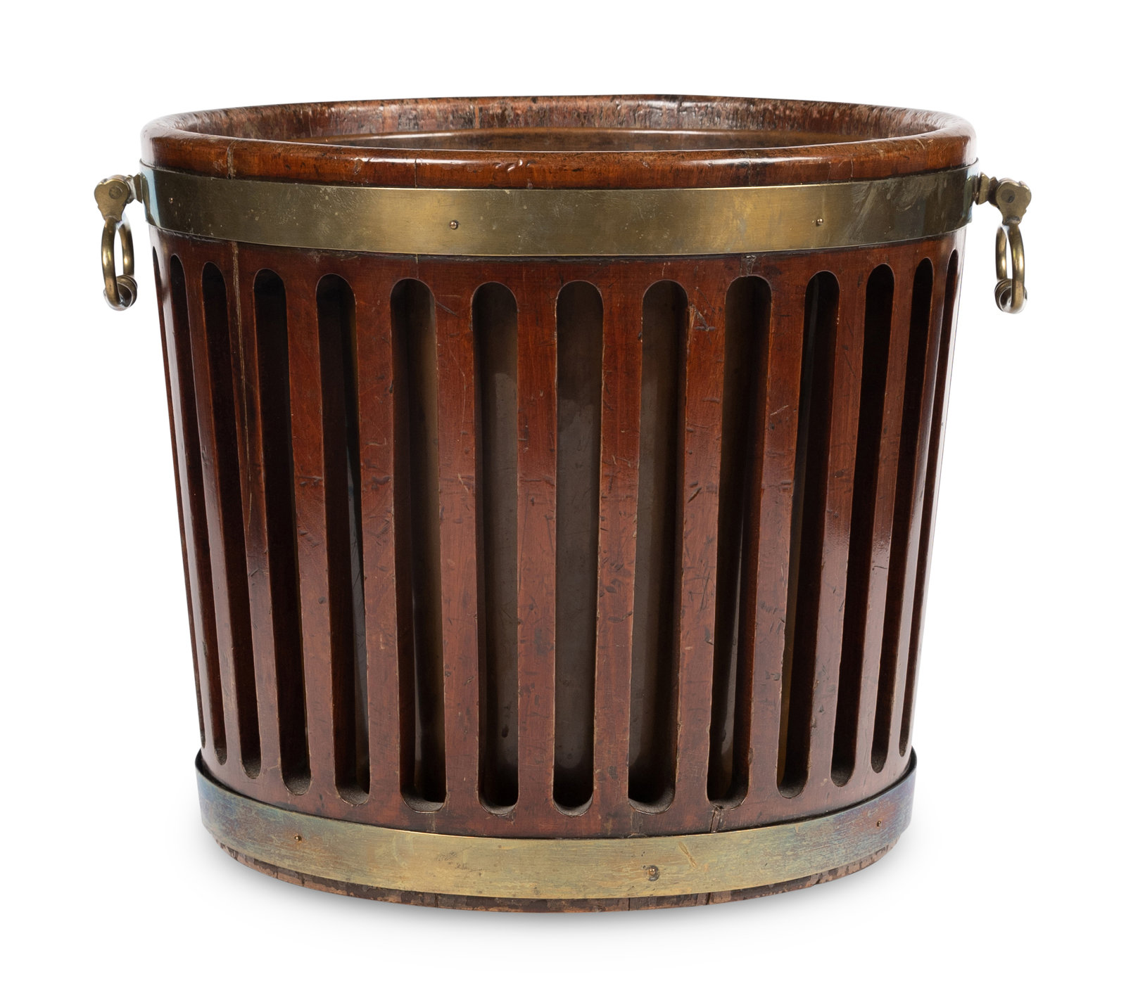 Appraisal: A George III Brass-Mounted Mahogany Peat Bucket th Century with