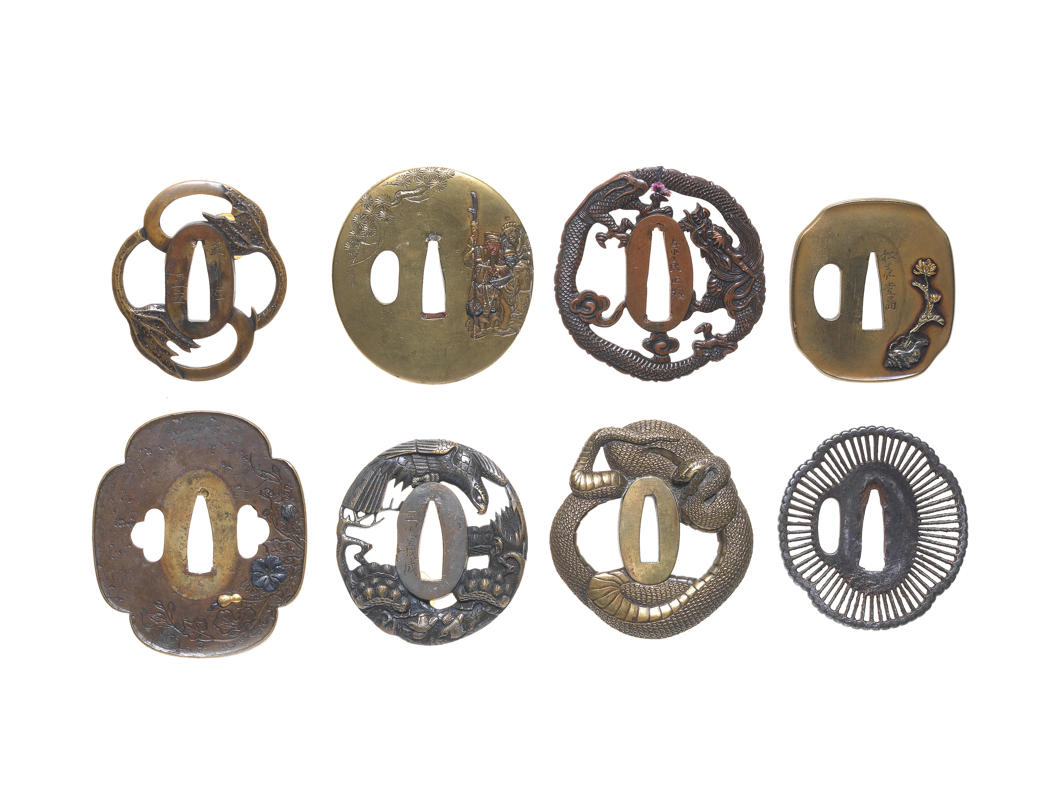 Appraisal: EIGHT TSUBA HAND GUARDS Edo period - th to th