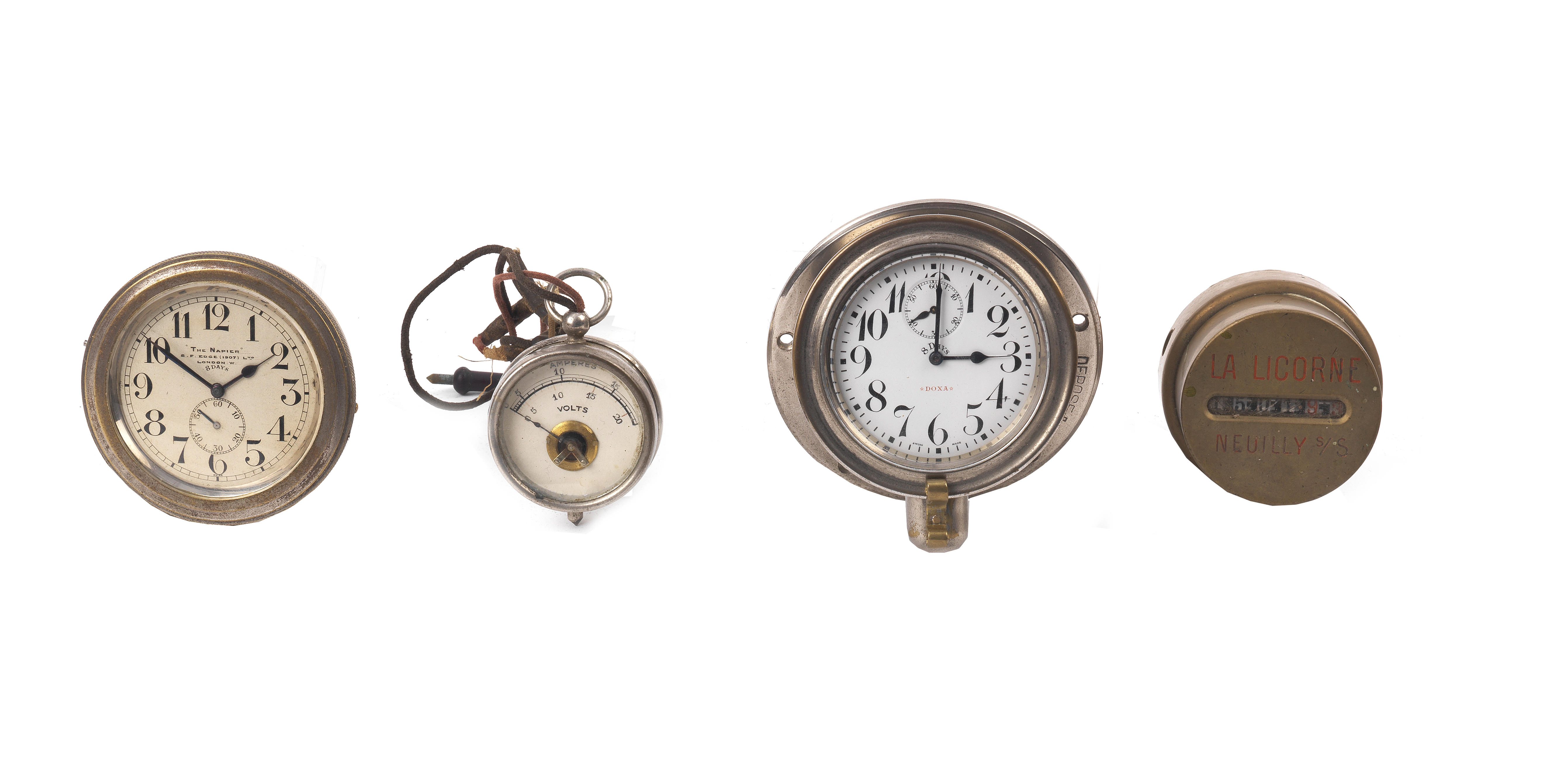 Appraisal: A 'THE NAPIER' -DAY CAR CLOCK DATED AND OTHER DASHBOARD