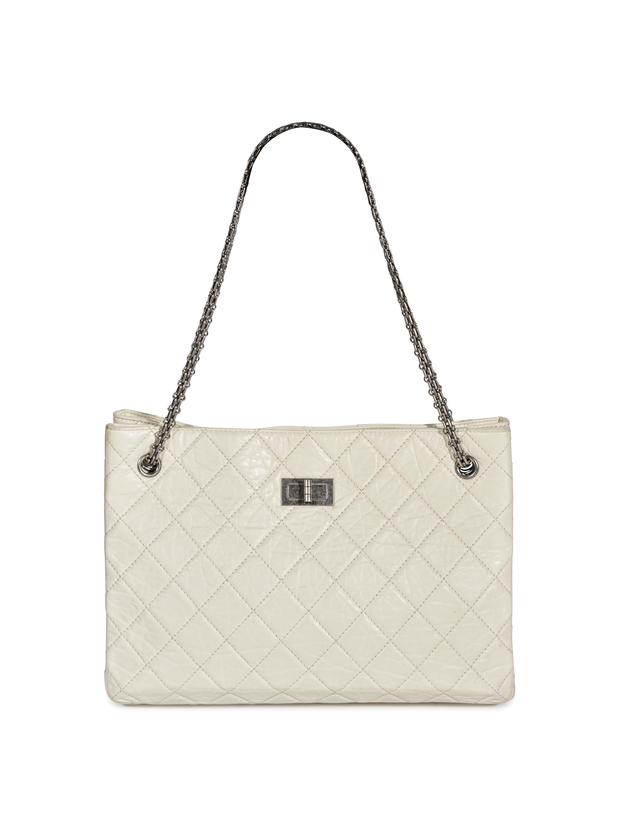 Appraisal: CHANEL REISSUE TOTE WHITE AGED CALFSKIN LEATHER SHOULDER BAG -