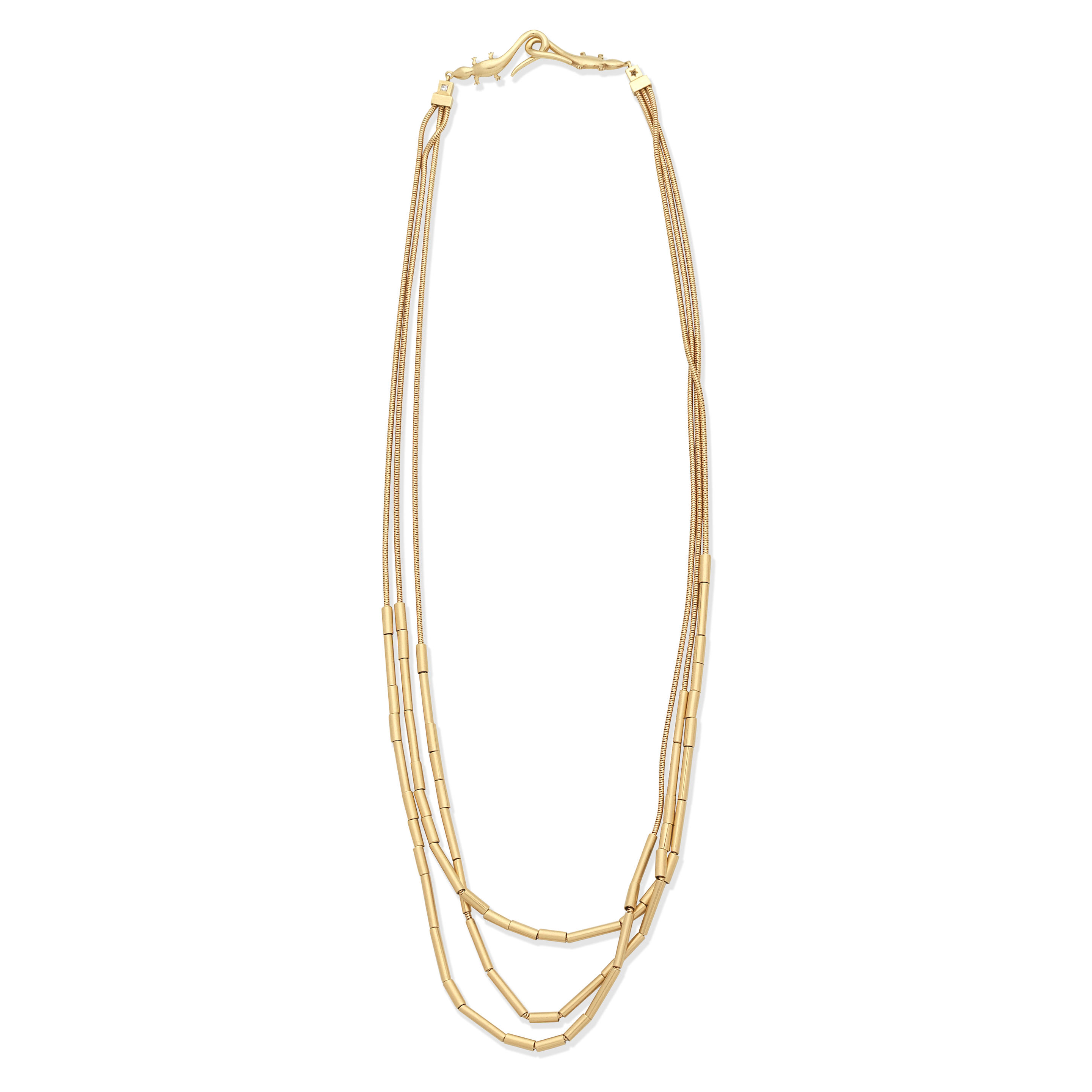 Appraisal: H STERN 'FLUID GOLD' NECKLACE The snake-link chain set with