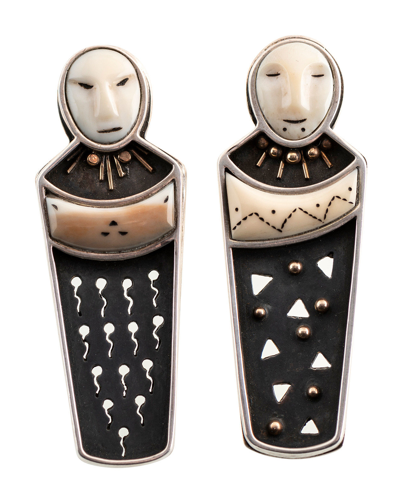 Appraisal: Denise Wallace Chugach-Sugpiaq b Sterling Silver Figural Post Earrings with