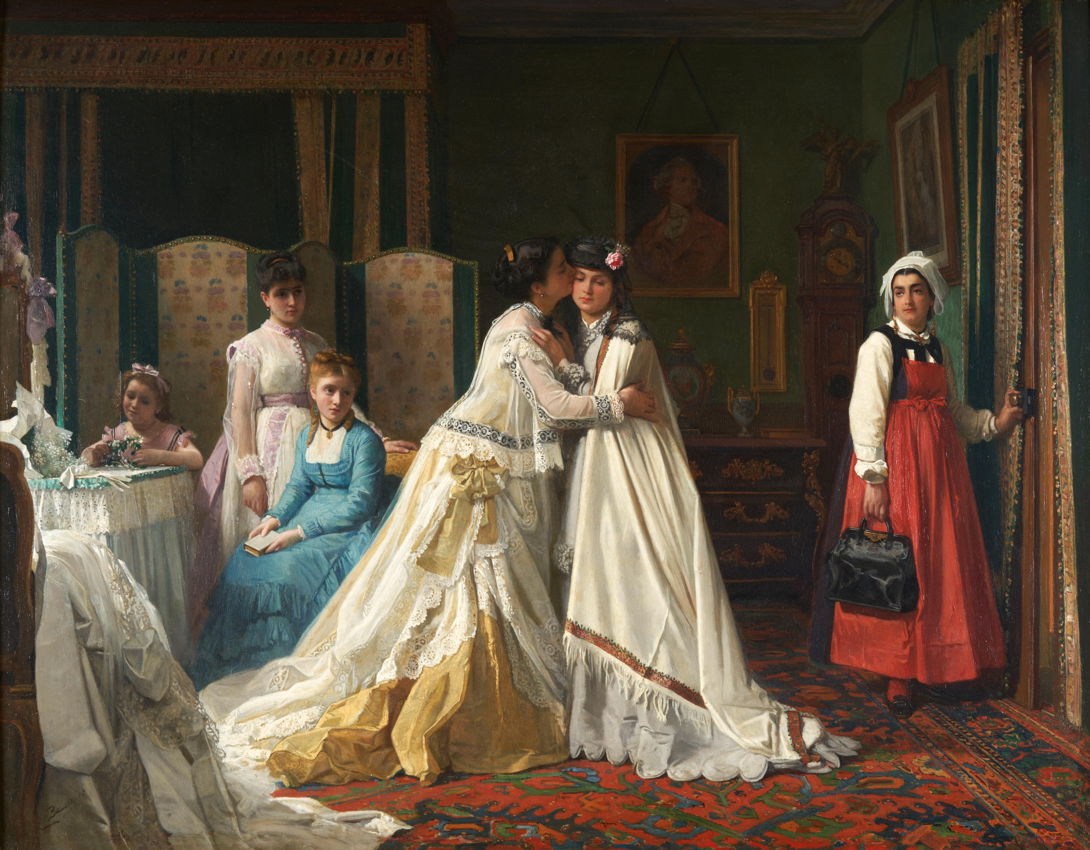 Appraisal: CHARLES LOUIS BAUGNIET BELGIAN - Farewell to the Bride signed