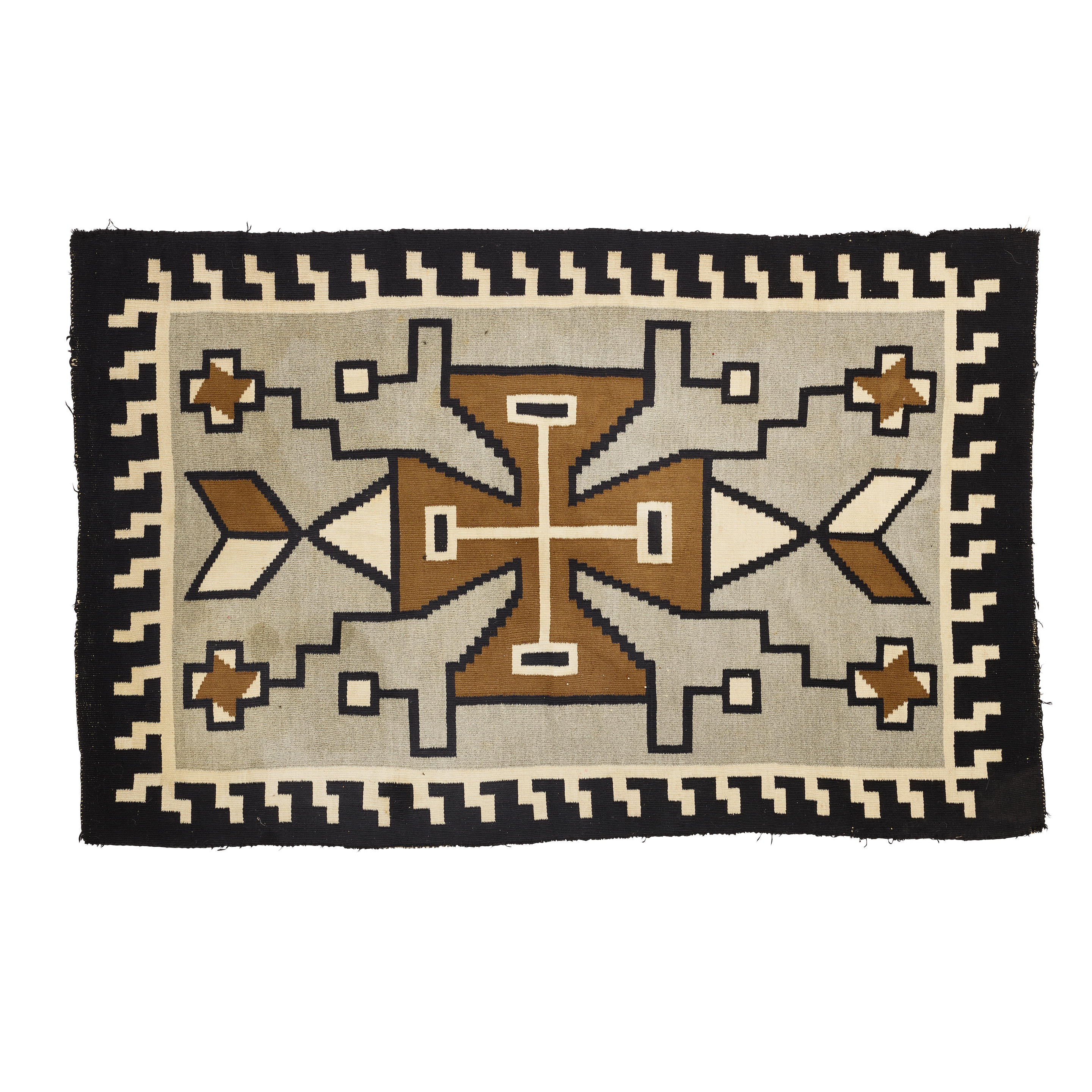 Appraisal: A DIN NAVAJO CRYSTAL RUG Worked in a storm pattern