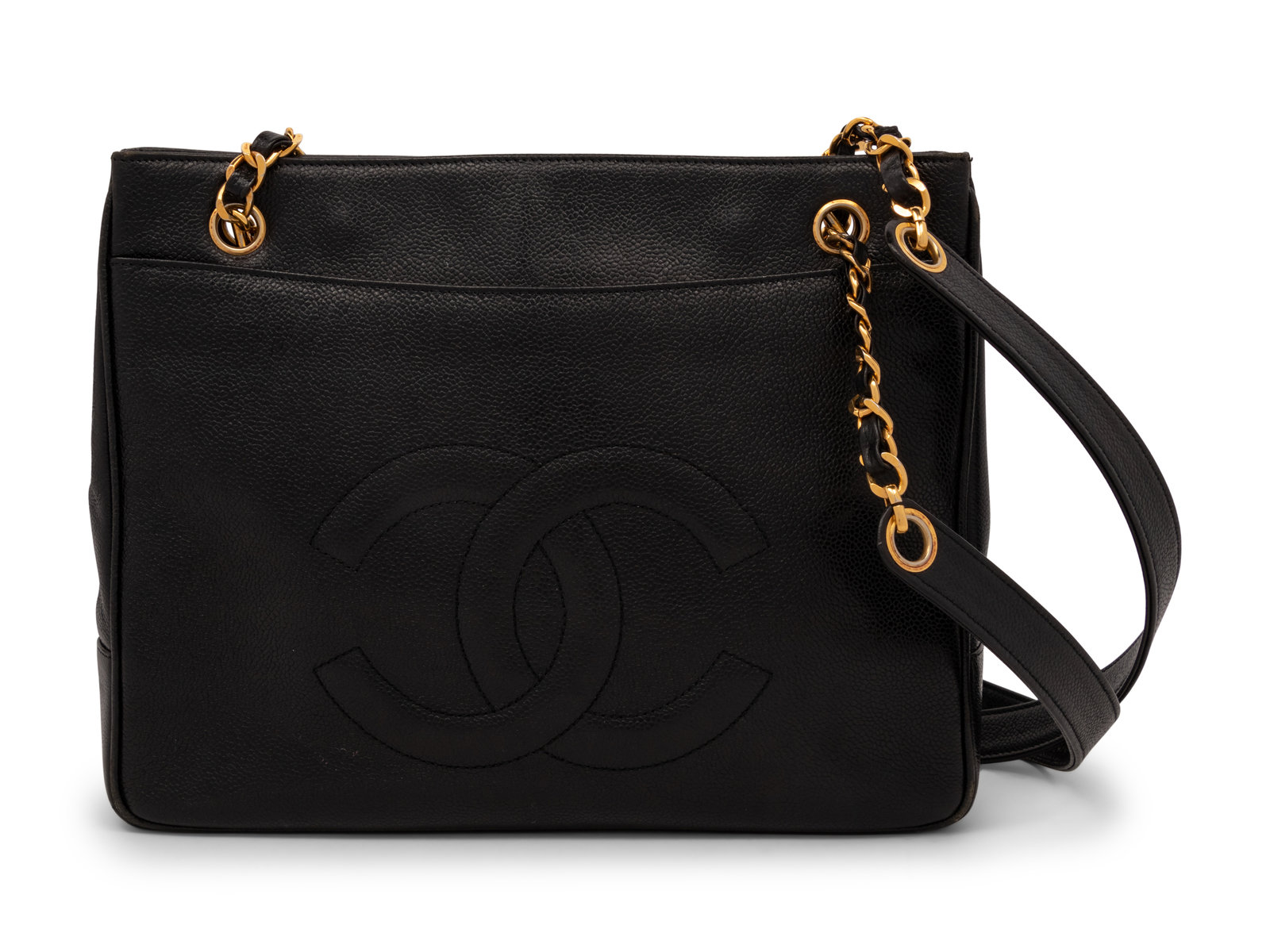 Appraisal: Chanel Shoulder Tote - Medium CC shoulder tote bag in