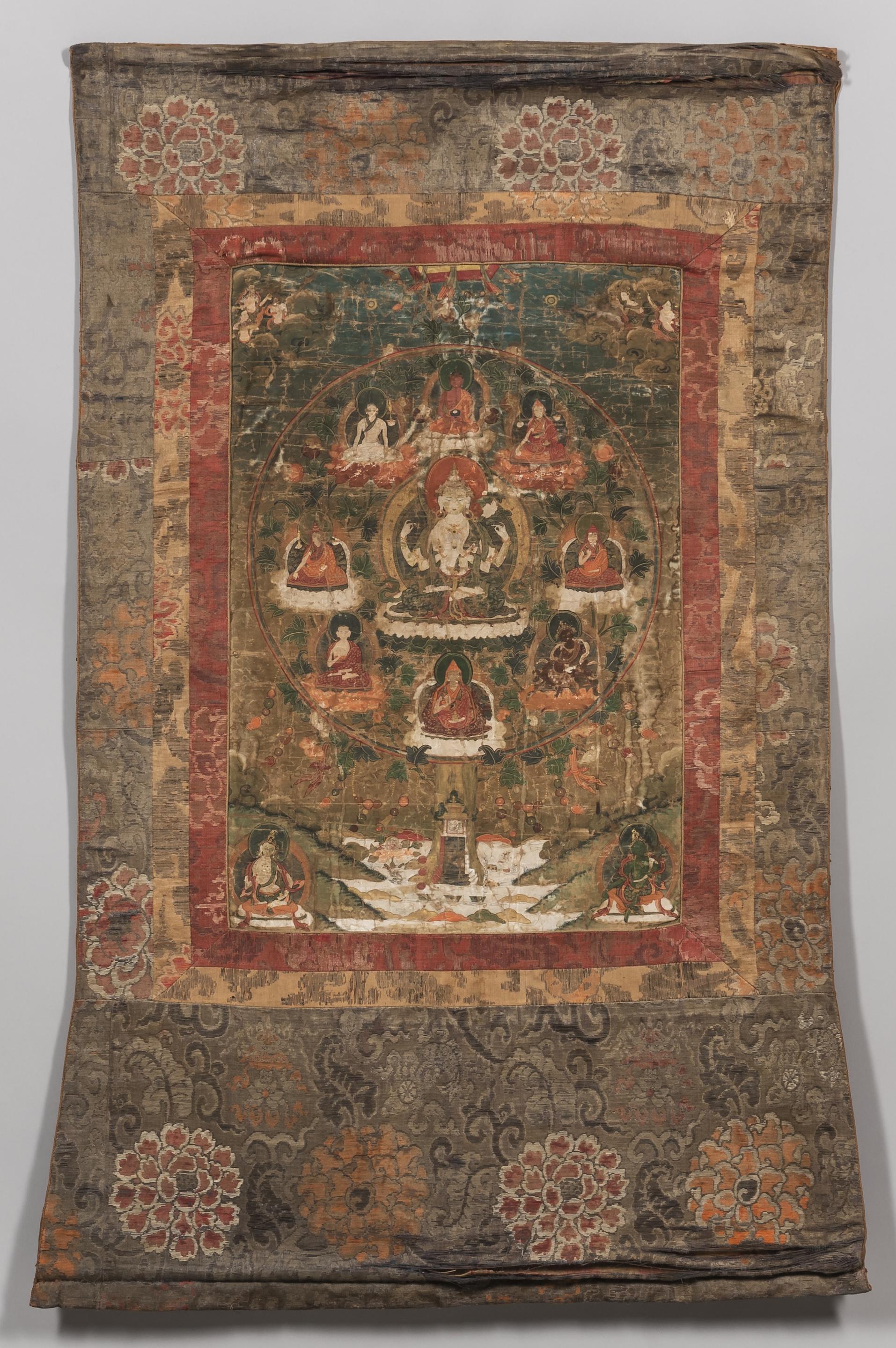 Appraisal: THANGKA DEPICTING AVALOKITESHVARA Sino-Tibet th century in the form of