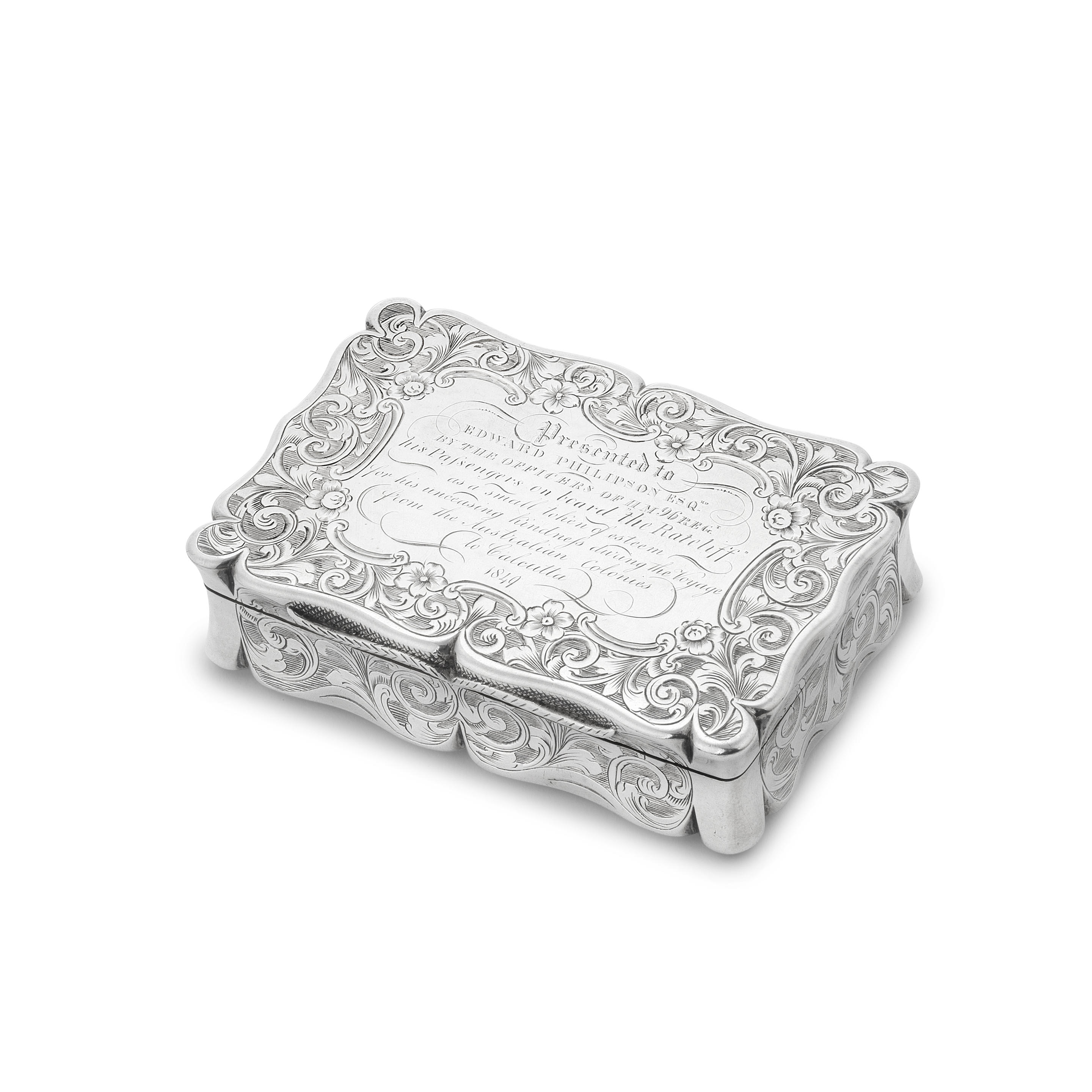 Appraisal: AUSTRALIAN CONVICT INTEREST A VICTORIAN SILVER PRESENTATION SNUFF BOX Edward