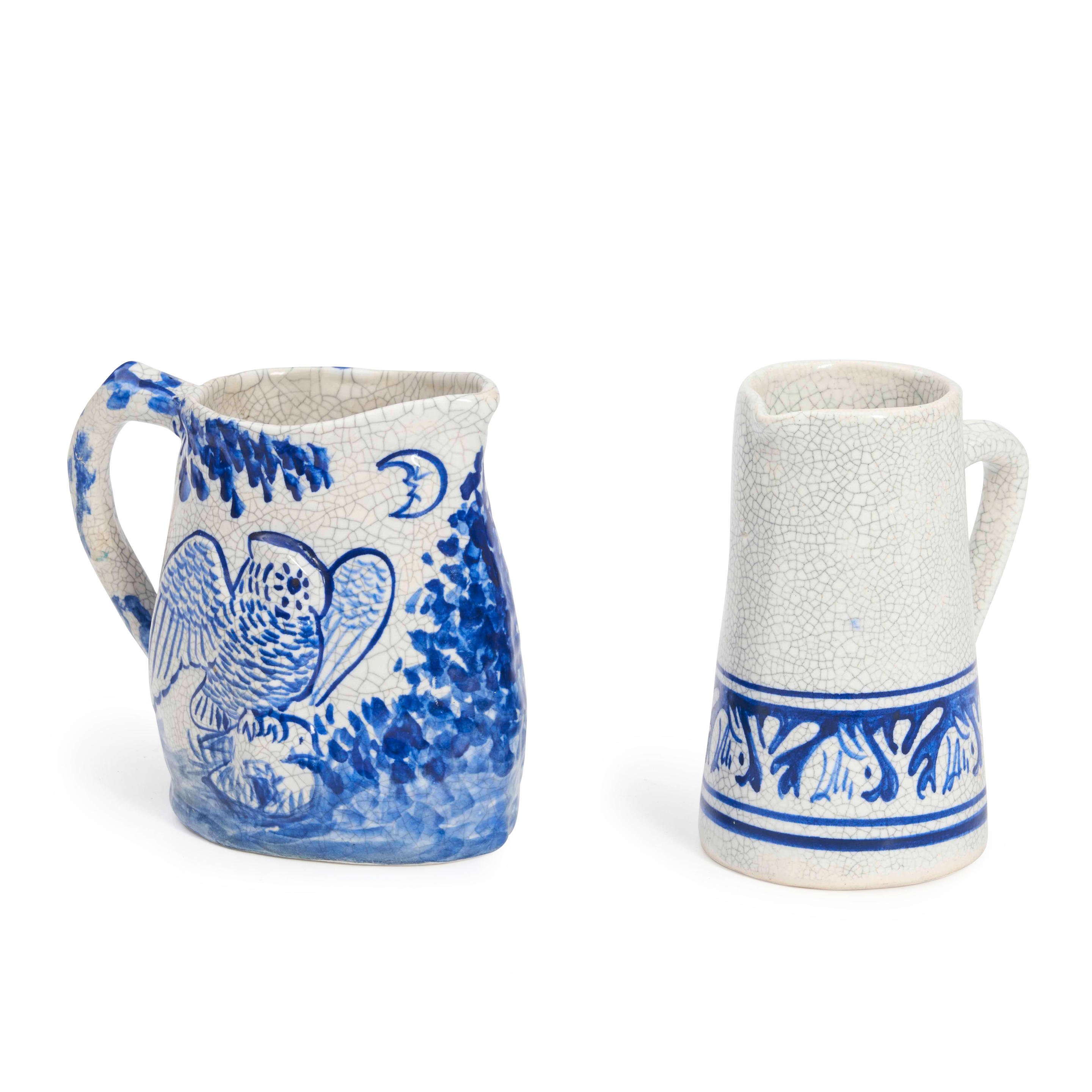 Appraisal: DEDHAM POTTERY NIGHT AND MORNING AND NO RABBIT PATTERN PITCHERS