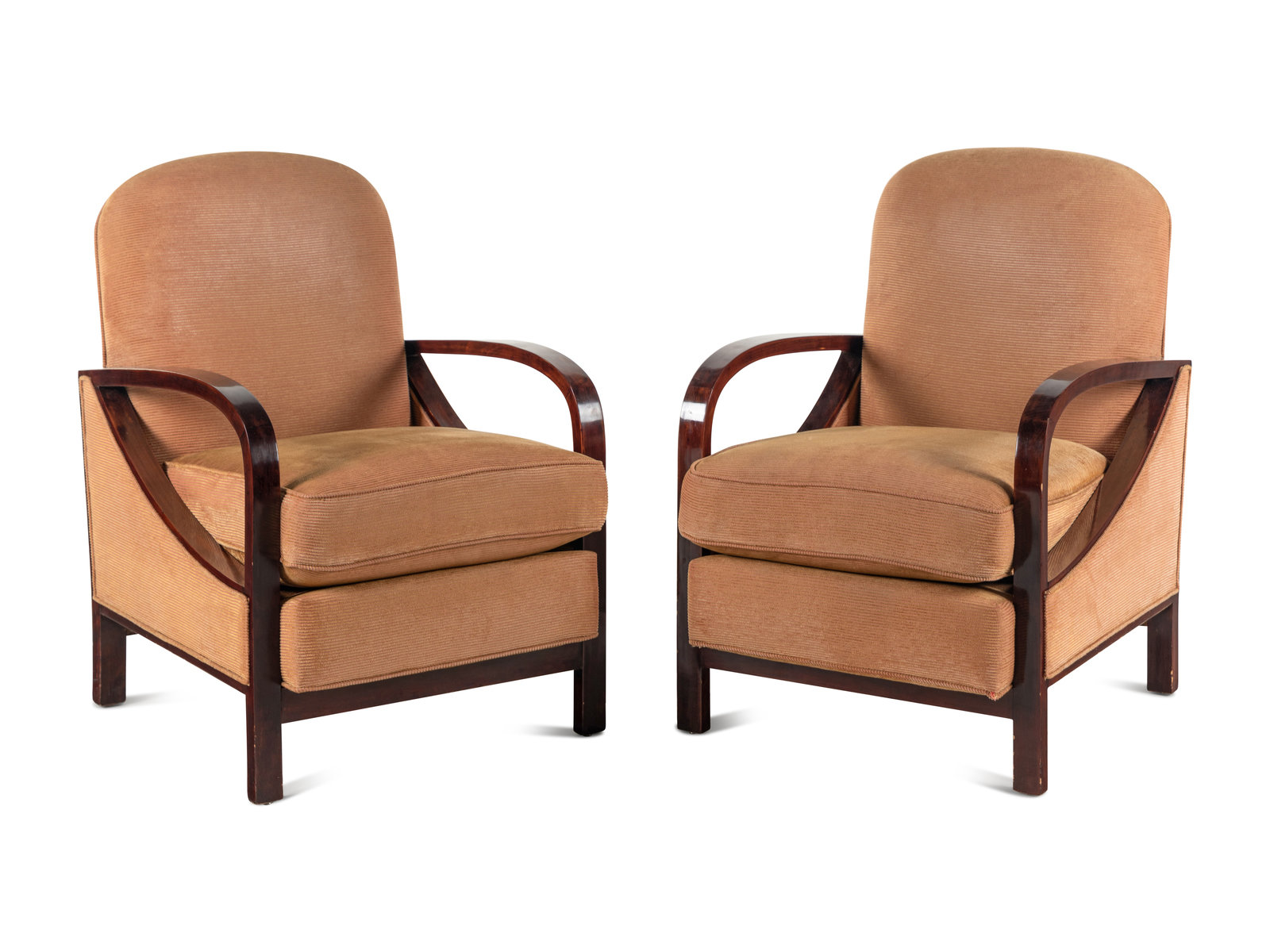 Appraisal: Art Deco Style American st Century Pair of Lounge Chairs