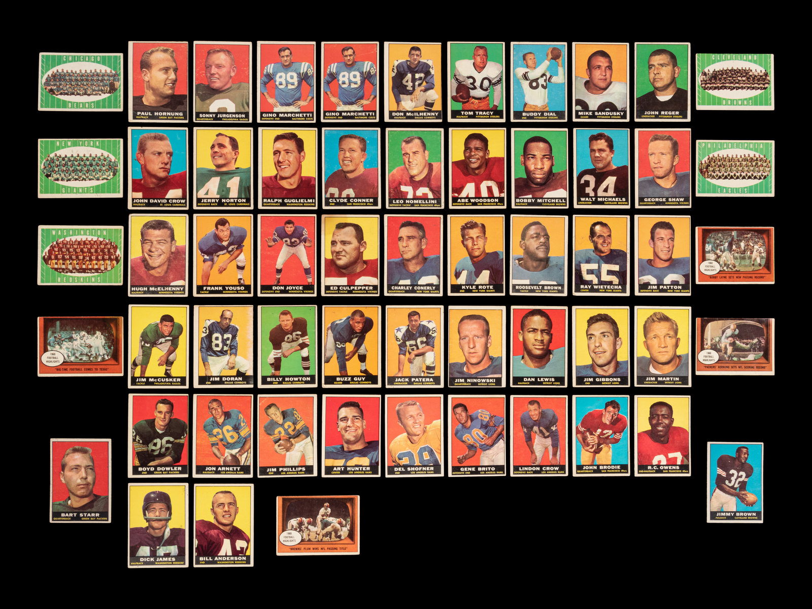 Appraisal: A Group of Assorted Topps Football Cards Including Jim Brown