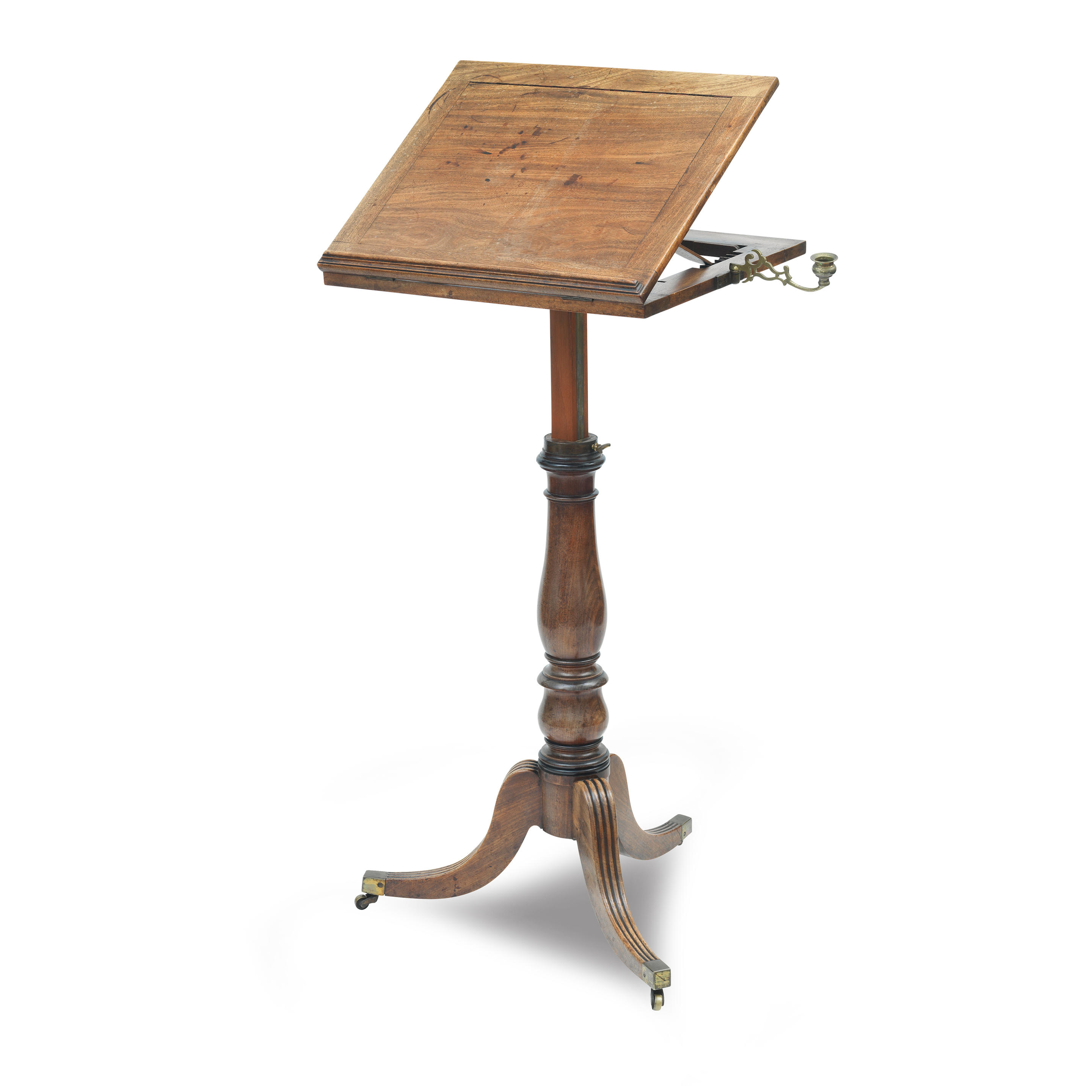 Appraisal: A REGENCY MAHOGANY MUSIC STAND Circa The hinged rectangular slope