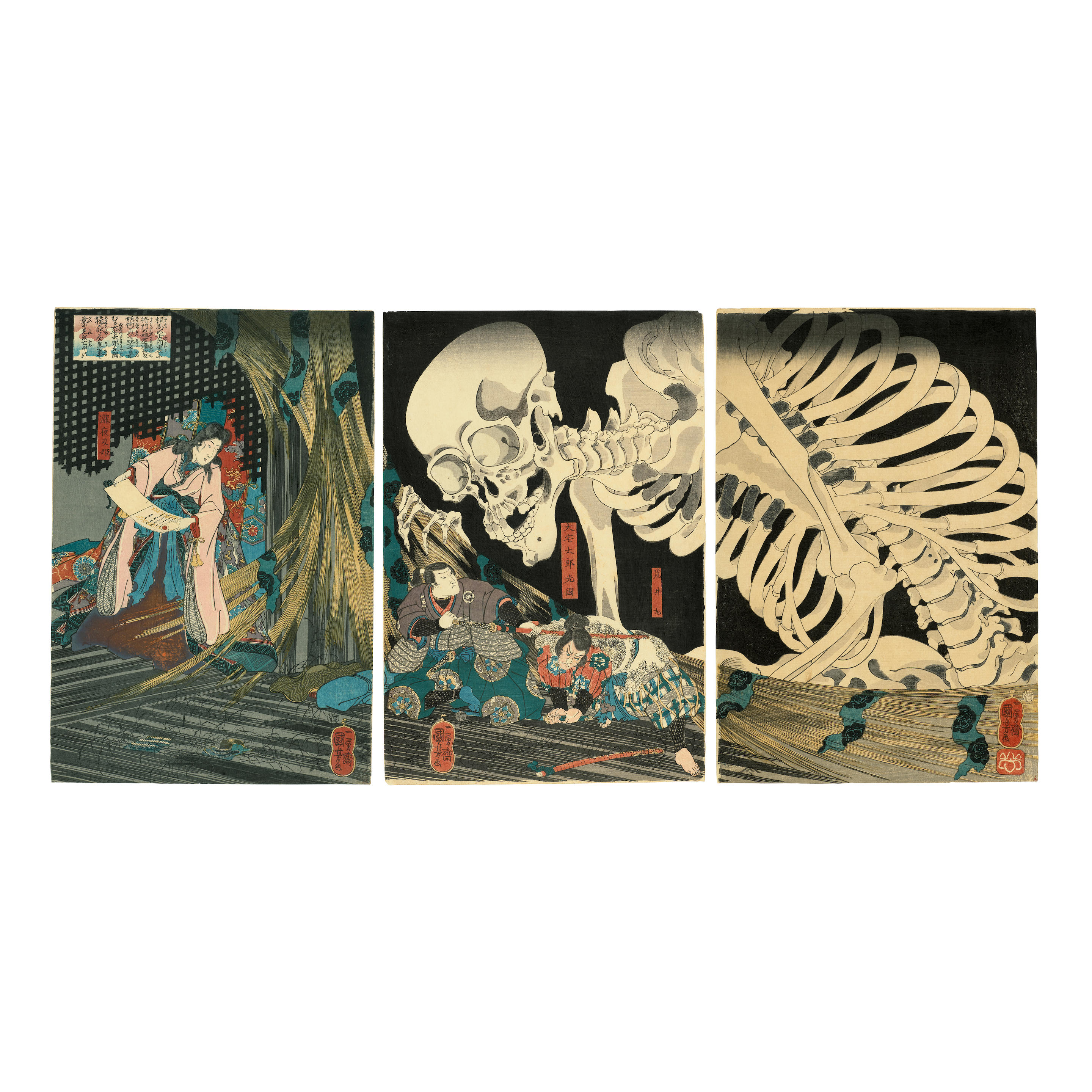 Appraisal: UTAGAWA KUNIYOSHI - The Monster Skeleton Edo period - circa