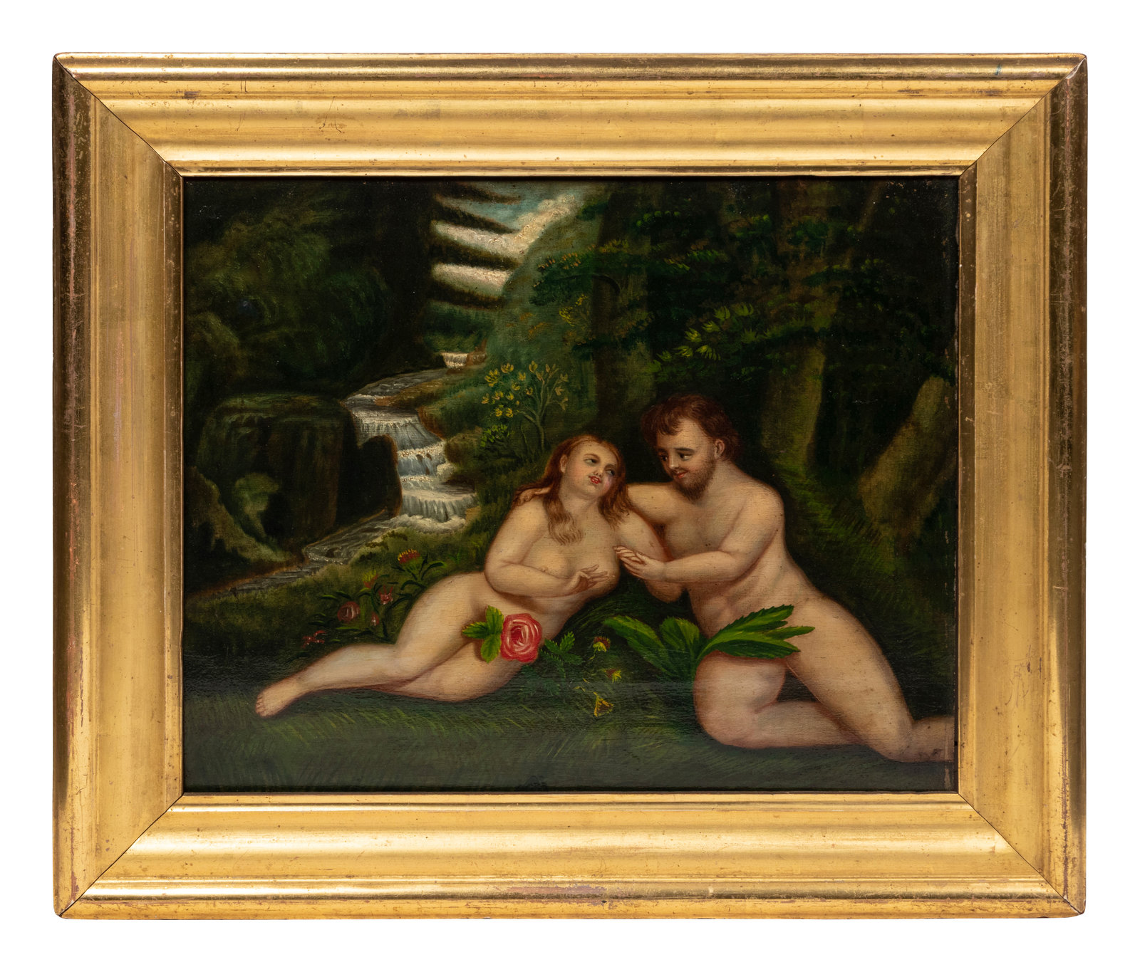 Appraisal: Continental School th Century Adam and Eve oil on panel