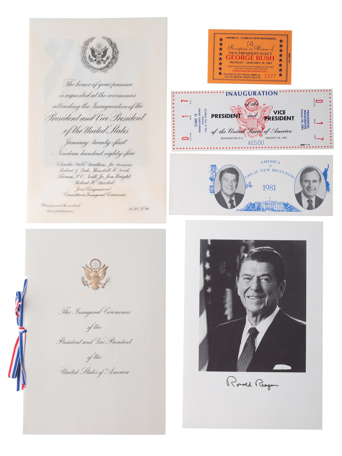 Appraisal: REAGAN Ronald - Inauguration amp campaign ephemera and Christmas cards