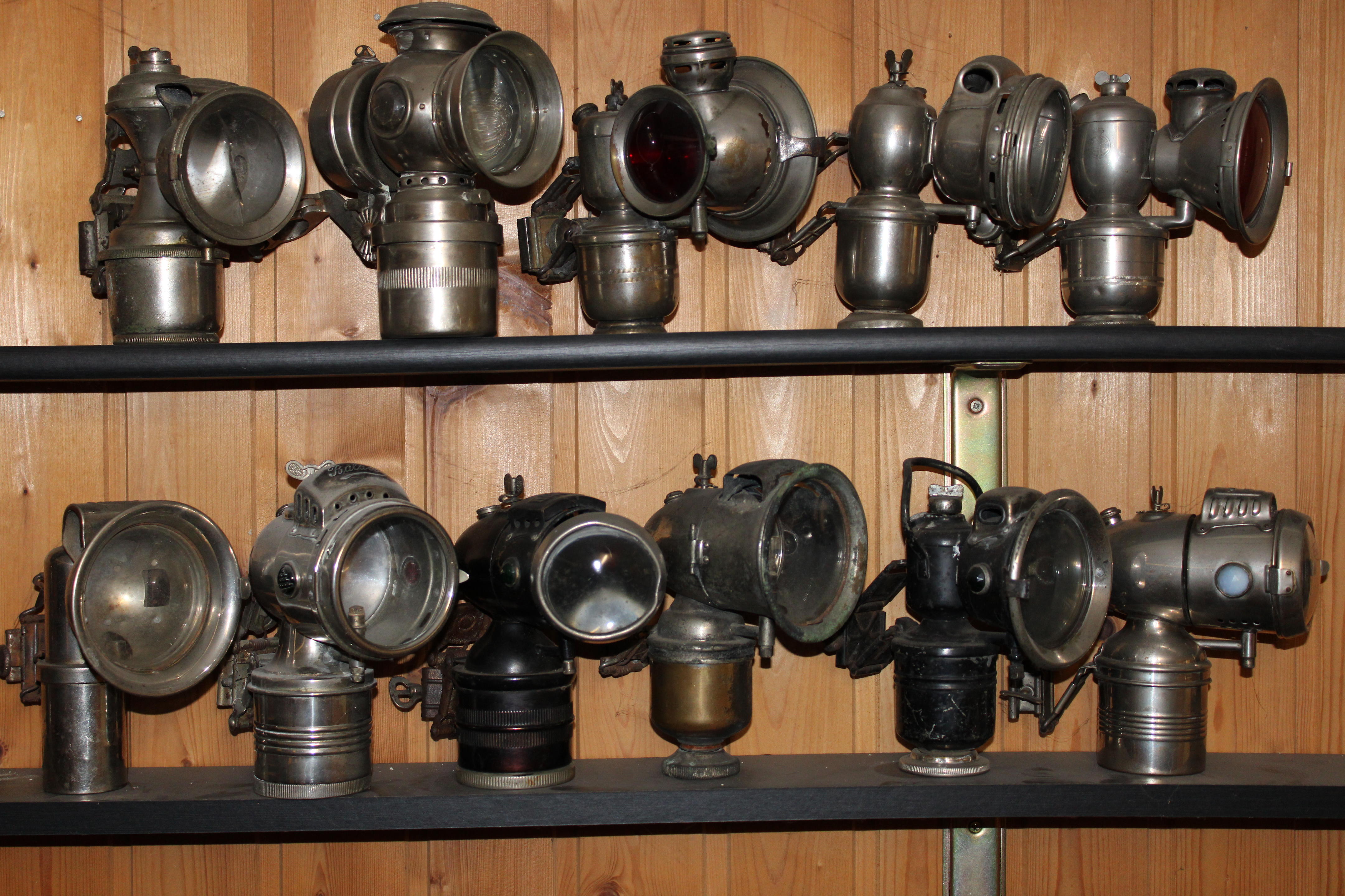 Appraisal: ELEVEN ACETYLENE BICYCLE LAMPS including a Powell Hanmer Panther side-mounting