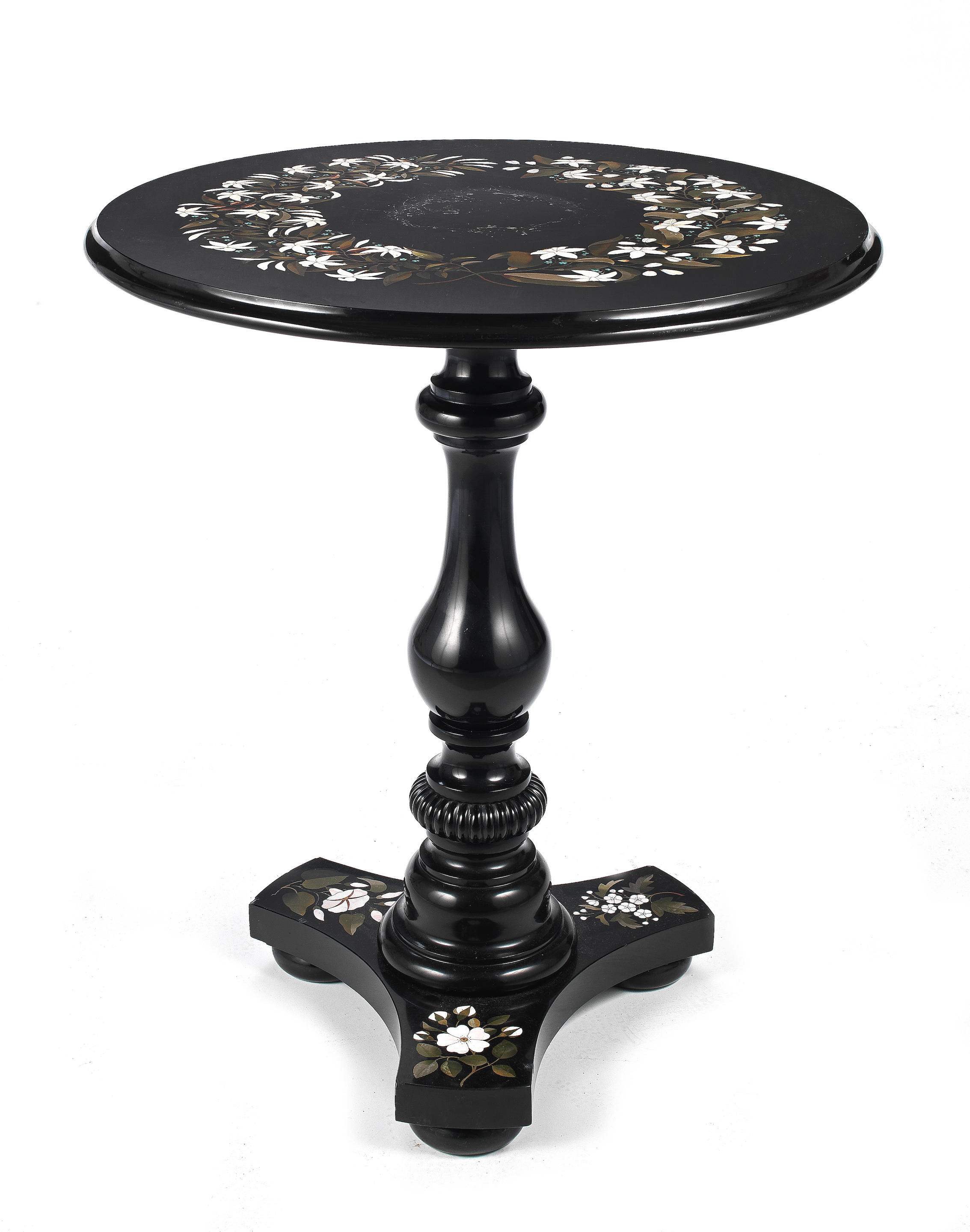 Appraisal: AN EARLY VICTORIAN HARDSTONE INLAID ASHFORD BLACK MARBLE CENTRE TABLE