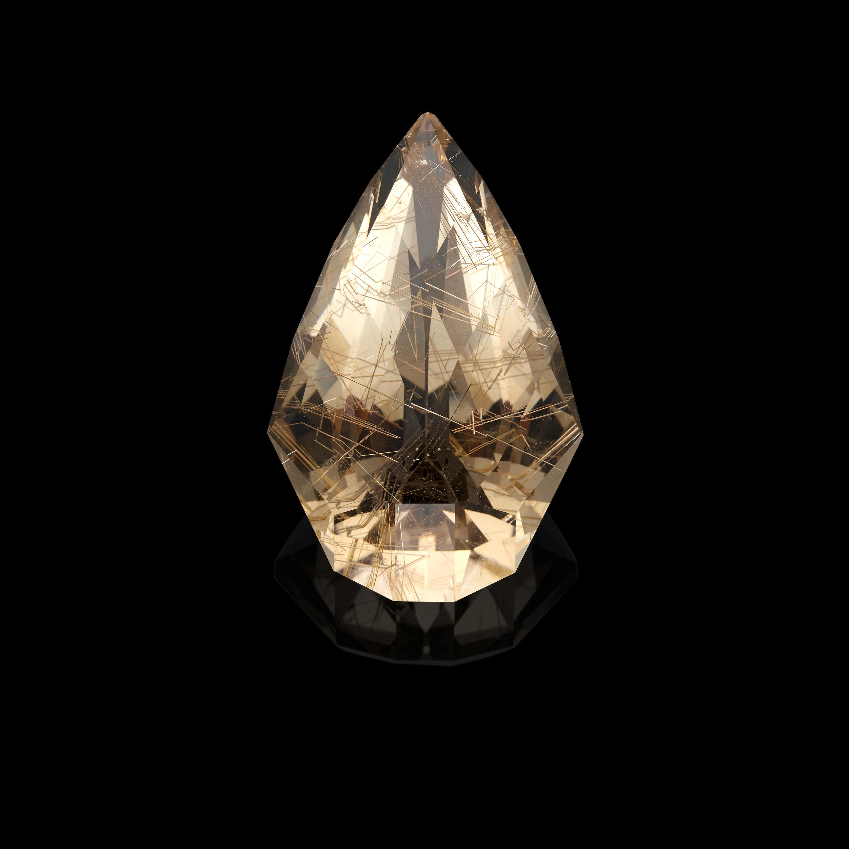 Appraisal: LARGE FACETED RUTILATED CITRINE QUARTZ BY MARK OROS -- THUNDERSTONE