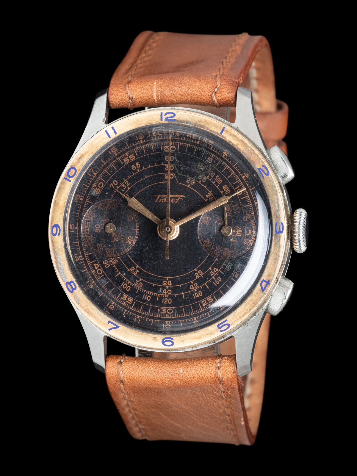 Appraisal: TISSOT STAINLESS STEEL AND YELLOW GOLD CHRONOGRAPH WATCH Maker Tissot