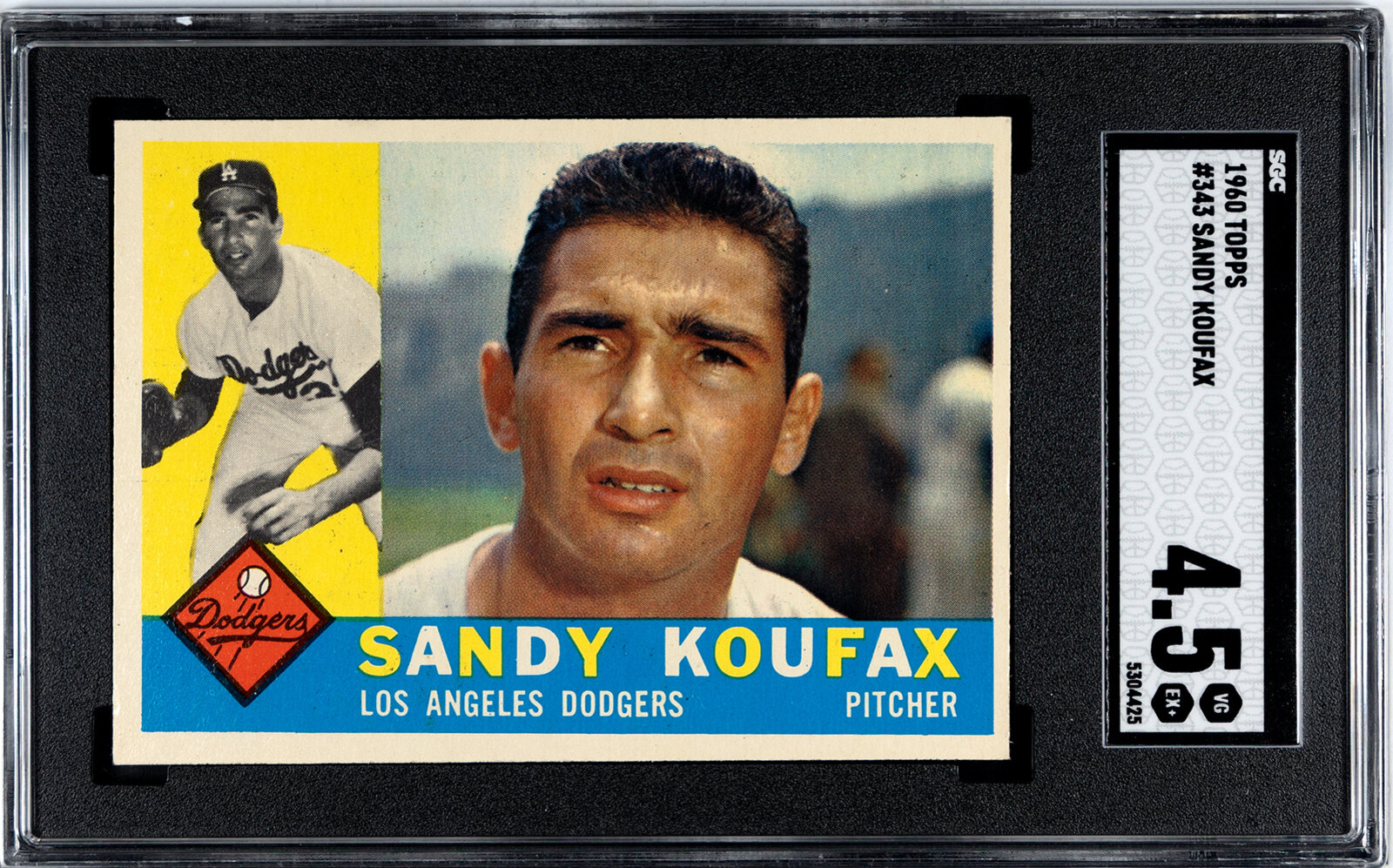 Appraisal: A Topps Sandy Koufax Baseball Card No SGC VG EX