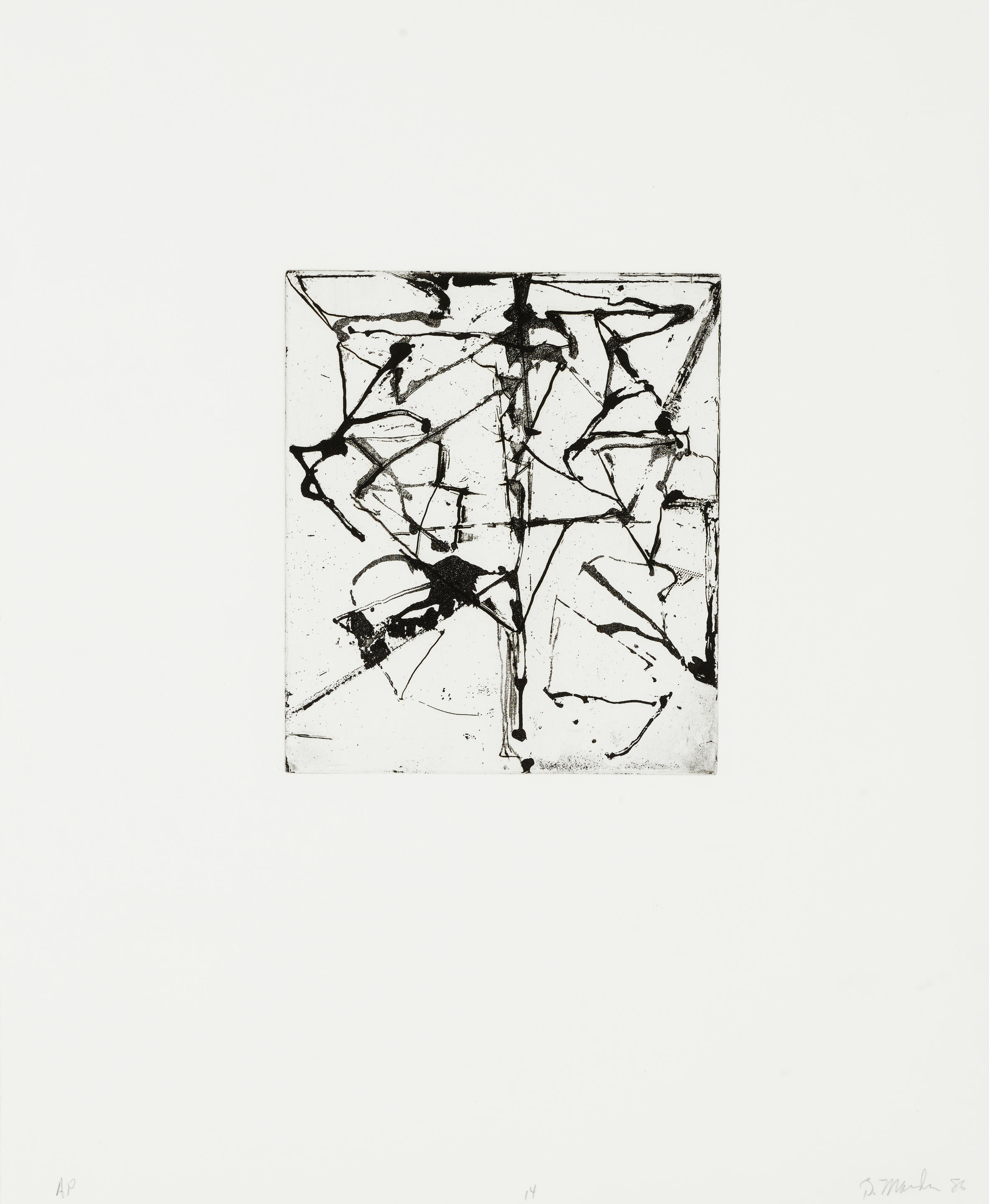 Appraisal: BRICE MARDEN BORN Plate from Etchings to Rexroth Lewison Etching