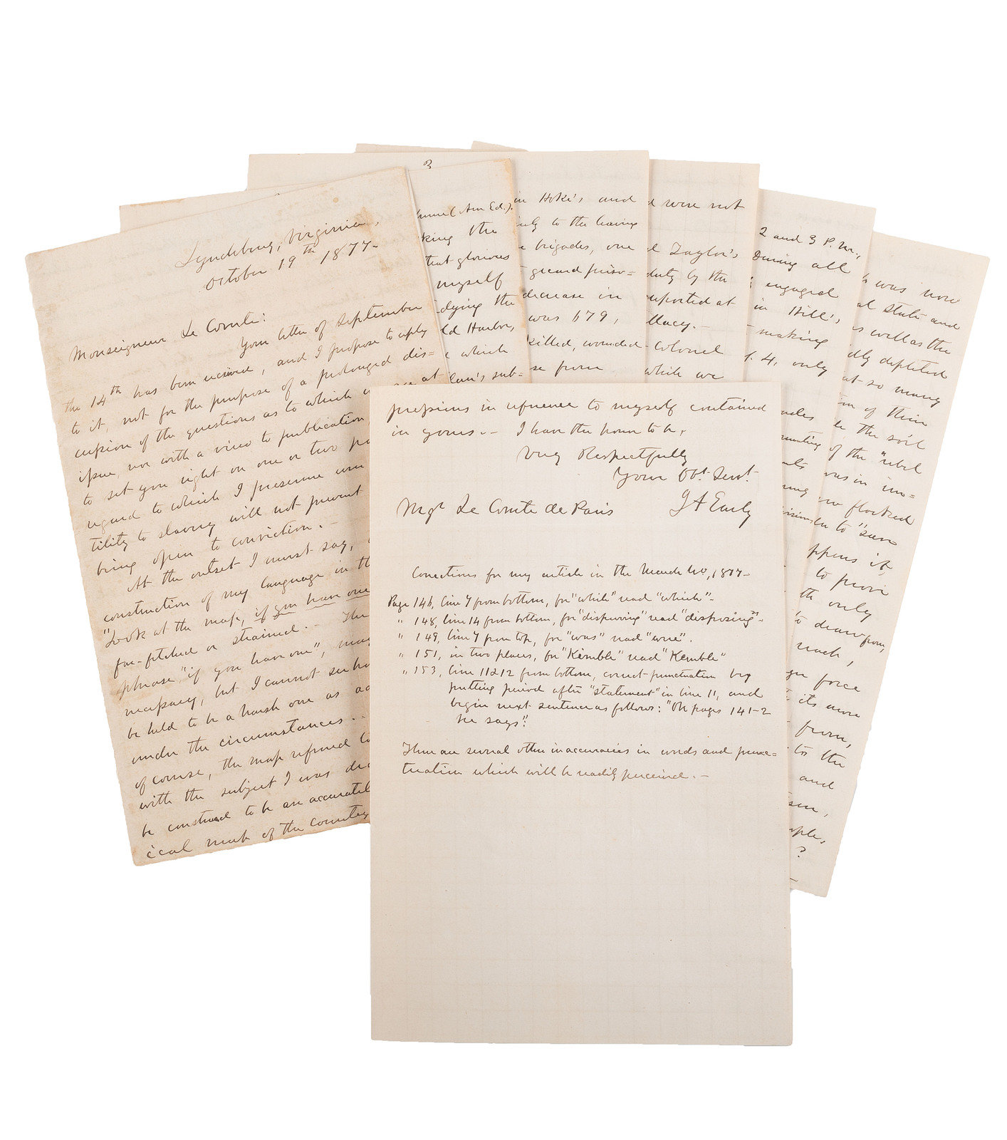 Appraisal: CIVIL WAR Military reports maps post-war letters from Union and