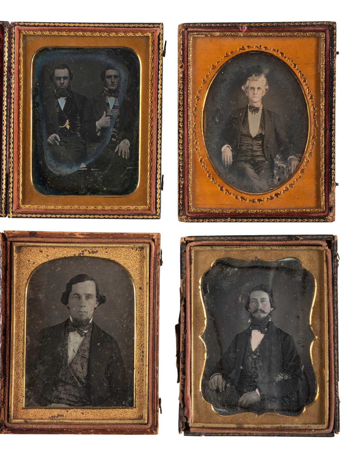 Appraisal: EARLY PHOTOGRAPHY A group of daguerreotype and ambrotype portraits of