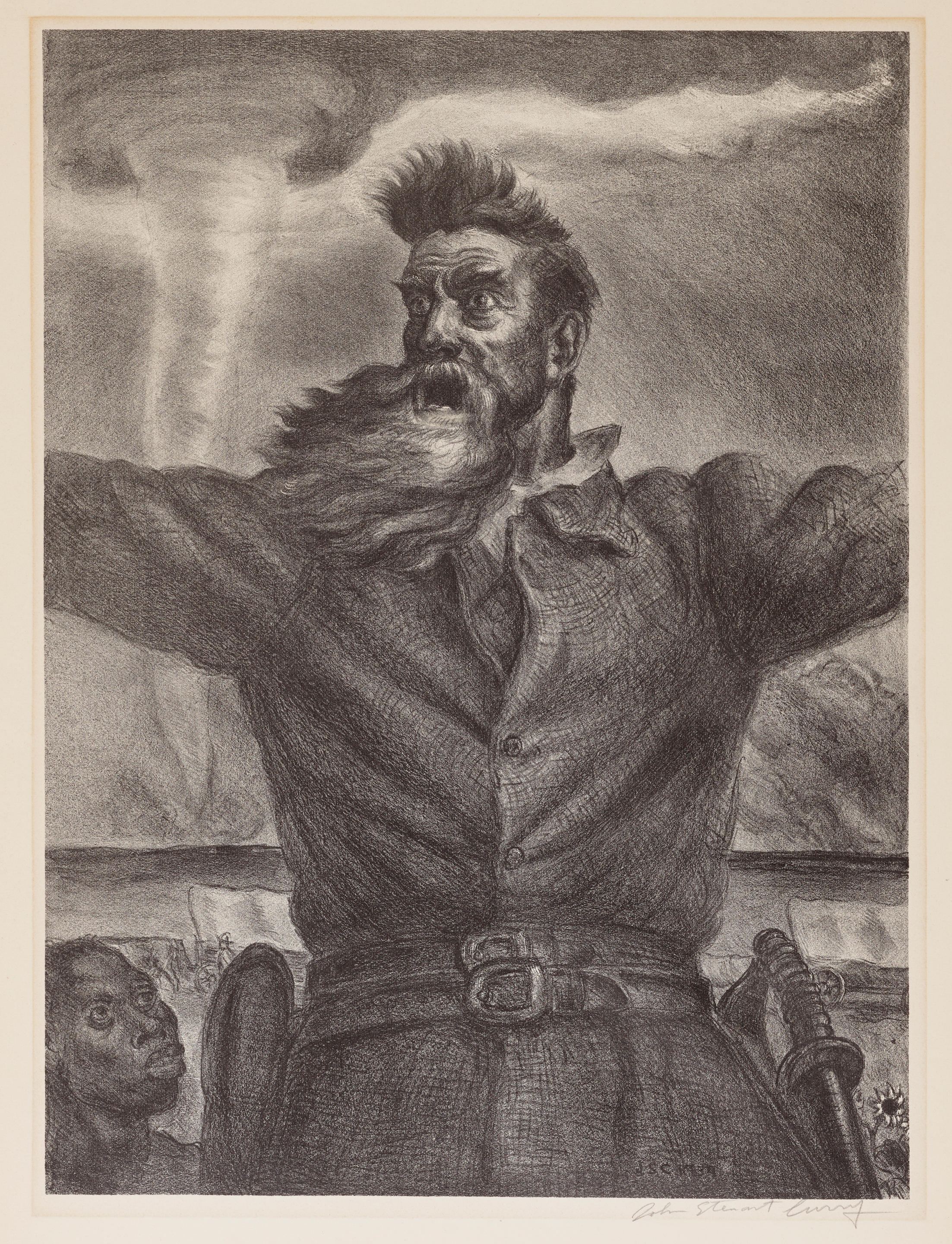 Appraisal: JOHN STEUART CURRY - John Brown Cole Lithograph on wove