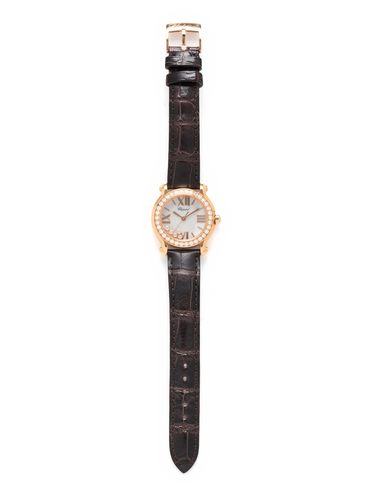 Appraisal: CHOPARD K ROSE GOLD AND DIAMOND 'HAPPY SPORT' WATCH Consisting