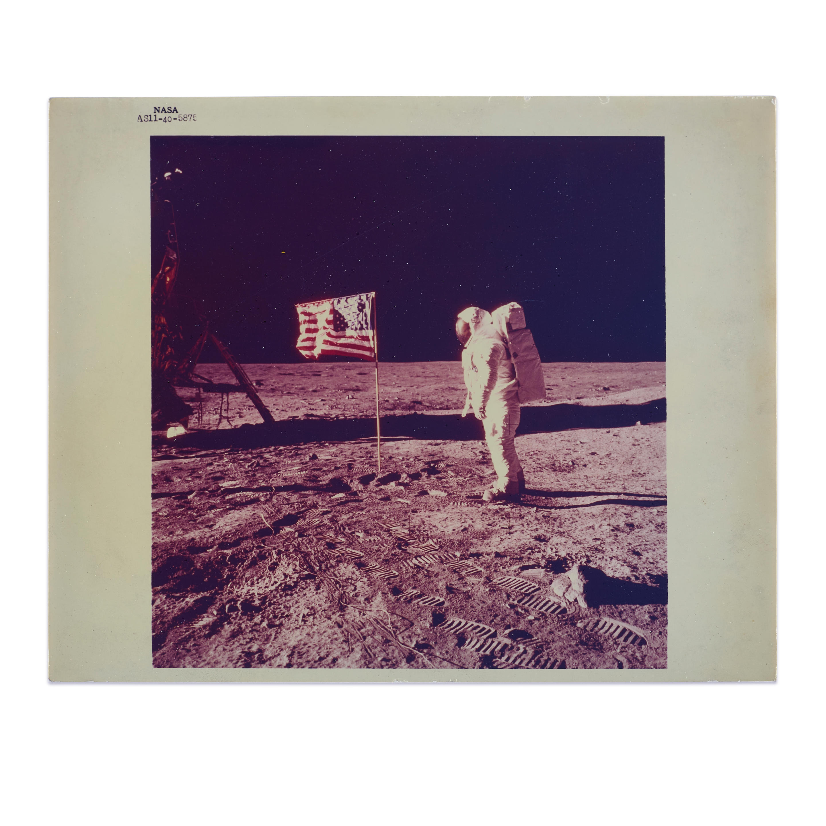 Appraisal: BUZZ ALDRIN OLD GLORY ON THE MOON ARMSTRONG NEIL Chromogenic