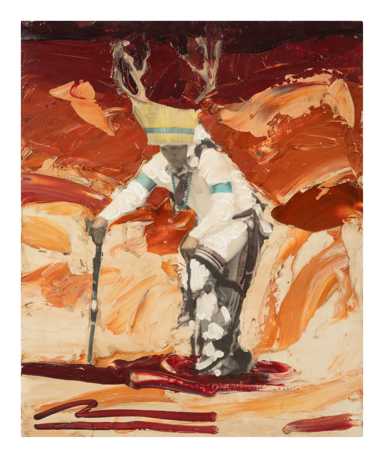 Appraisal: Mateo Romero Cochiti b Deer Dancer mixed media on board