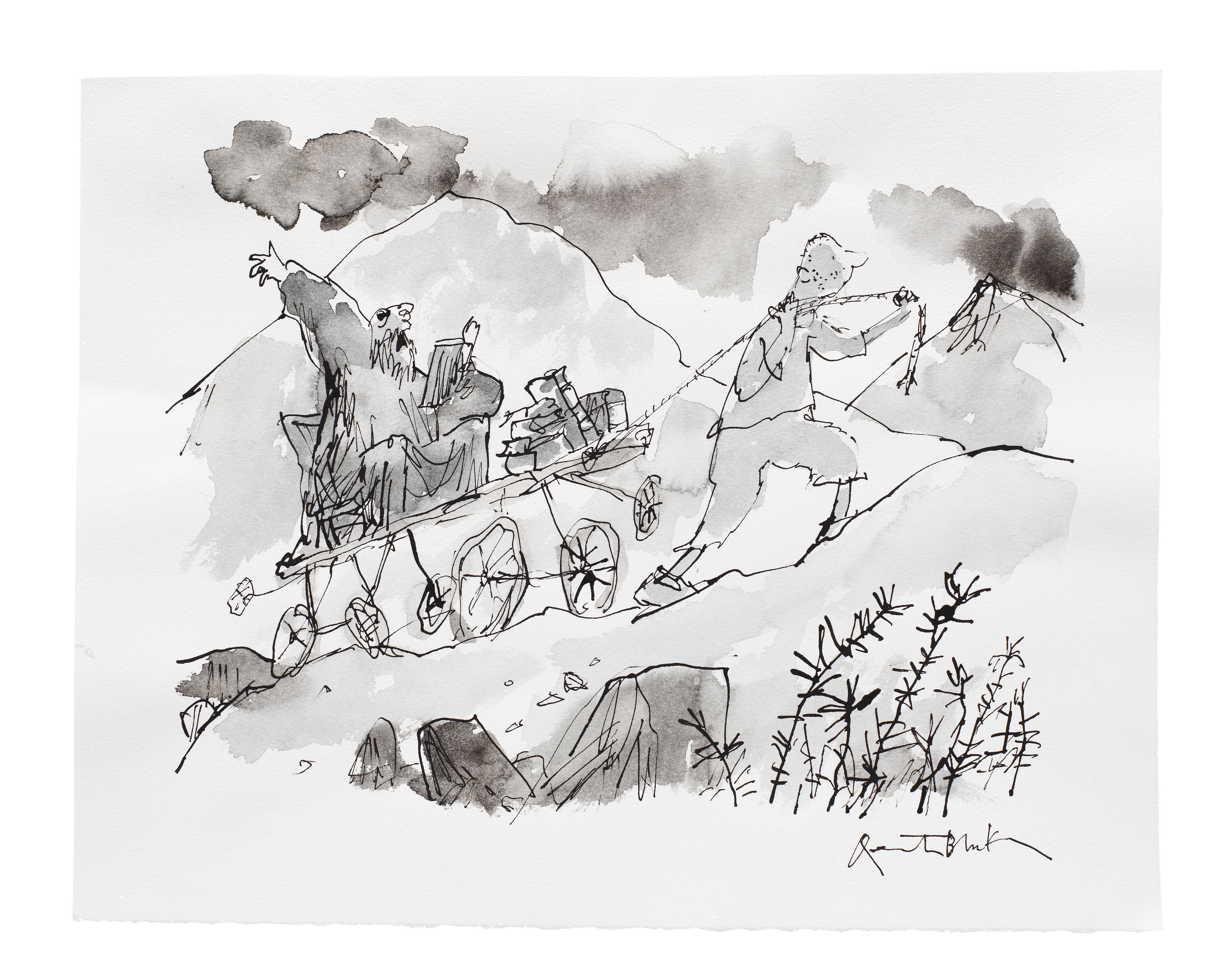 Appraisal: SIR QUENTIN BLAKE BRITISH BORN Deliveries from Elsewhere signed 'Quentin