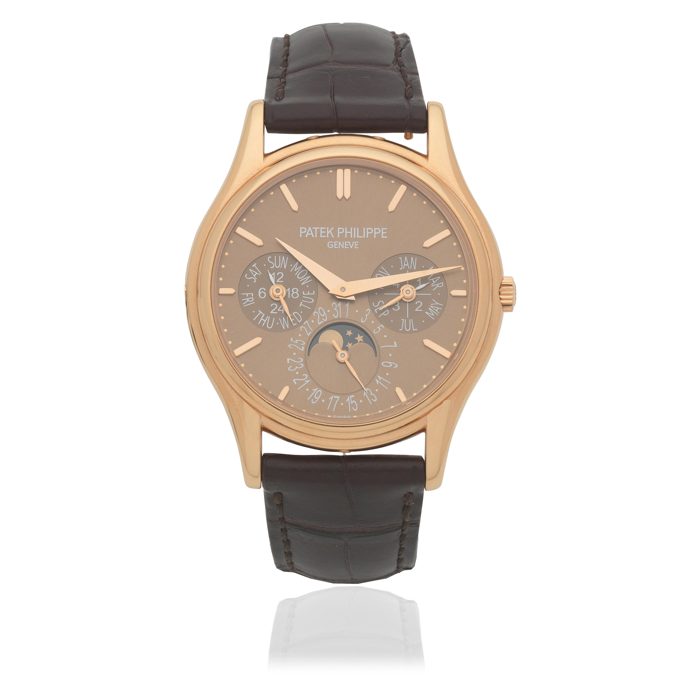 Appraisal: PATEK PHILIPPE AN K ROSE GOLD AUTOMATIC PERPETUAL CALENDAR WRISTWATCH