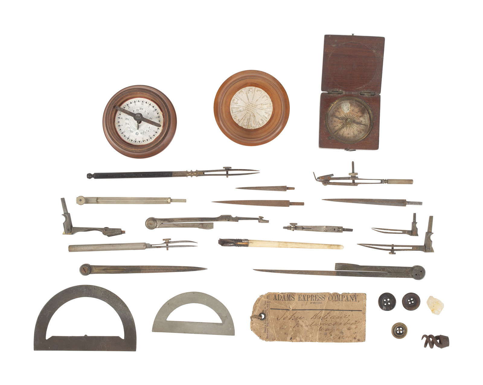 Appraisal: CIVIL WAR Drafting set possibly used by Civil War engineer