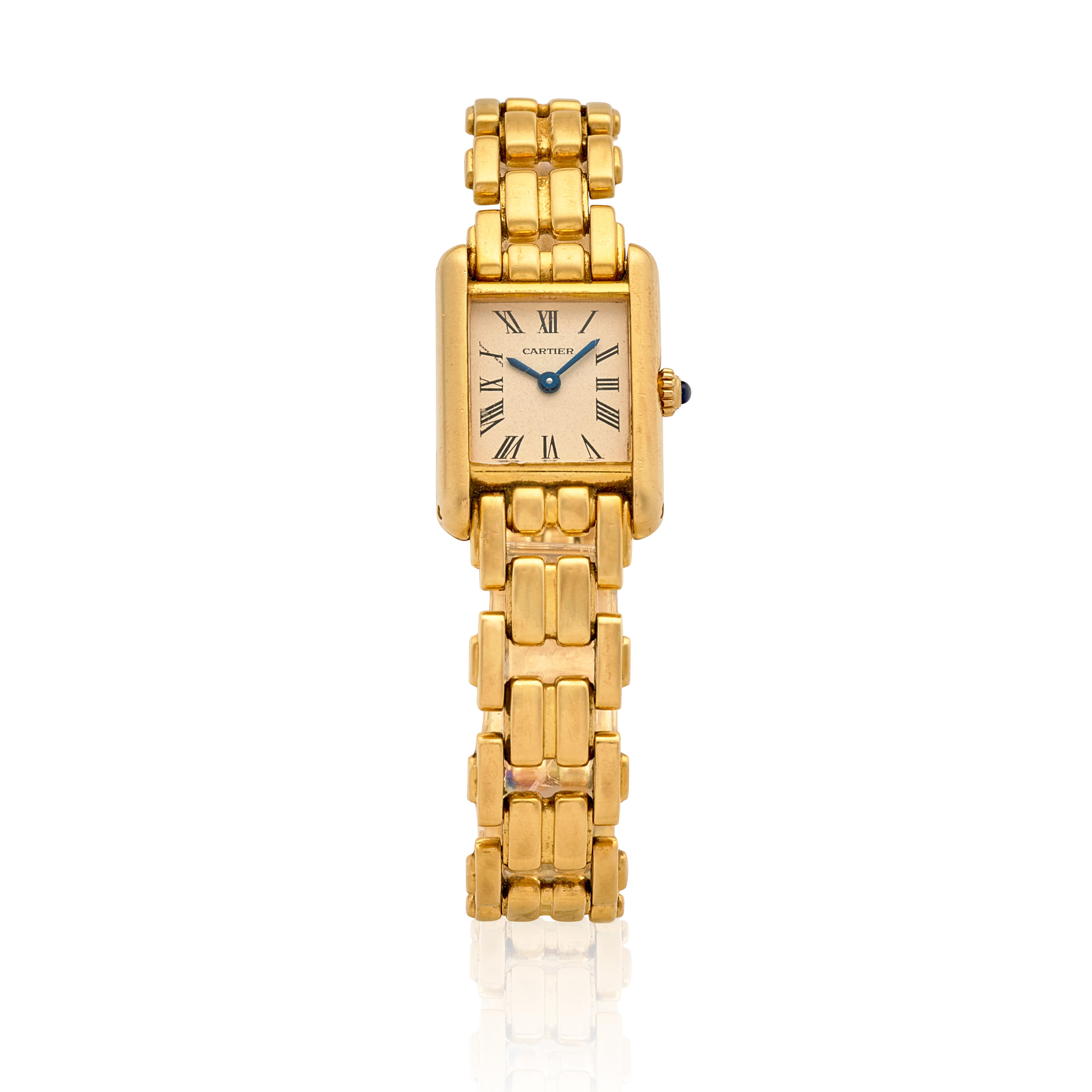 Appraisal: CARTIER A LADY'S K GOLD BRACELET WATCH Model Tank Date