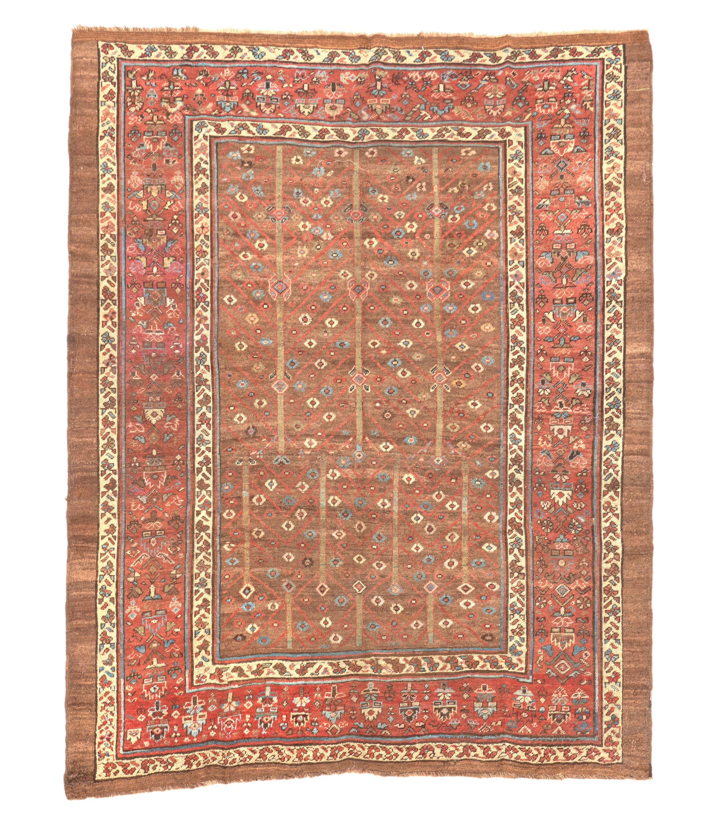 Appraisal: TREE OF LIFE BAKSHAISH RUG Iran c The earthy browns