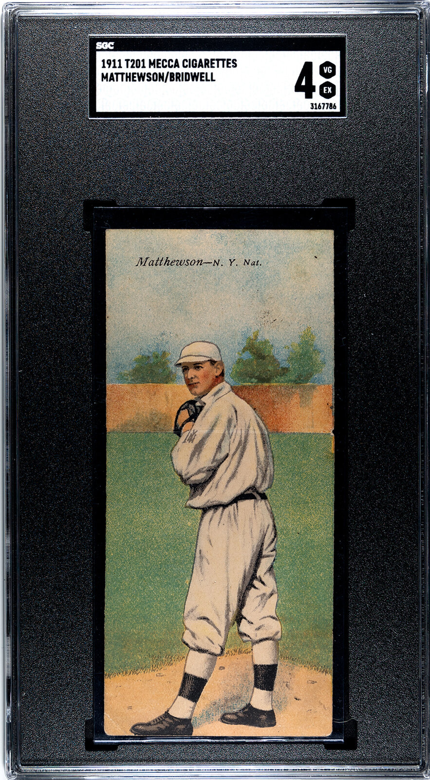 Appraisal: A Mecca Cigarettes T Christy Mathewson Double Folder Baseball Card