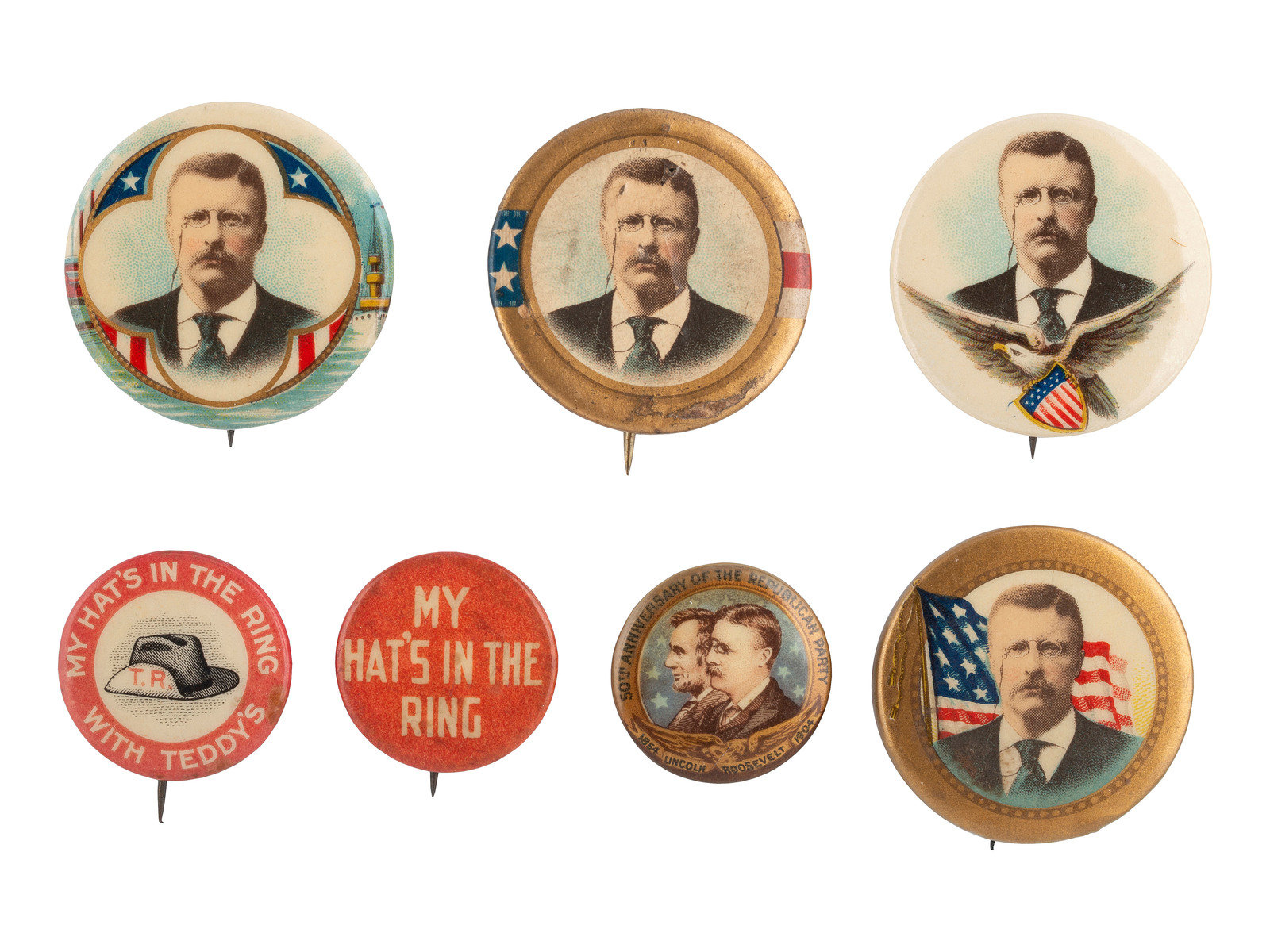 Appraisal: ROOSEVELT Theodore - A group of items promoting Theodore Roosevelt